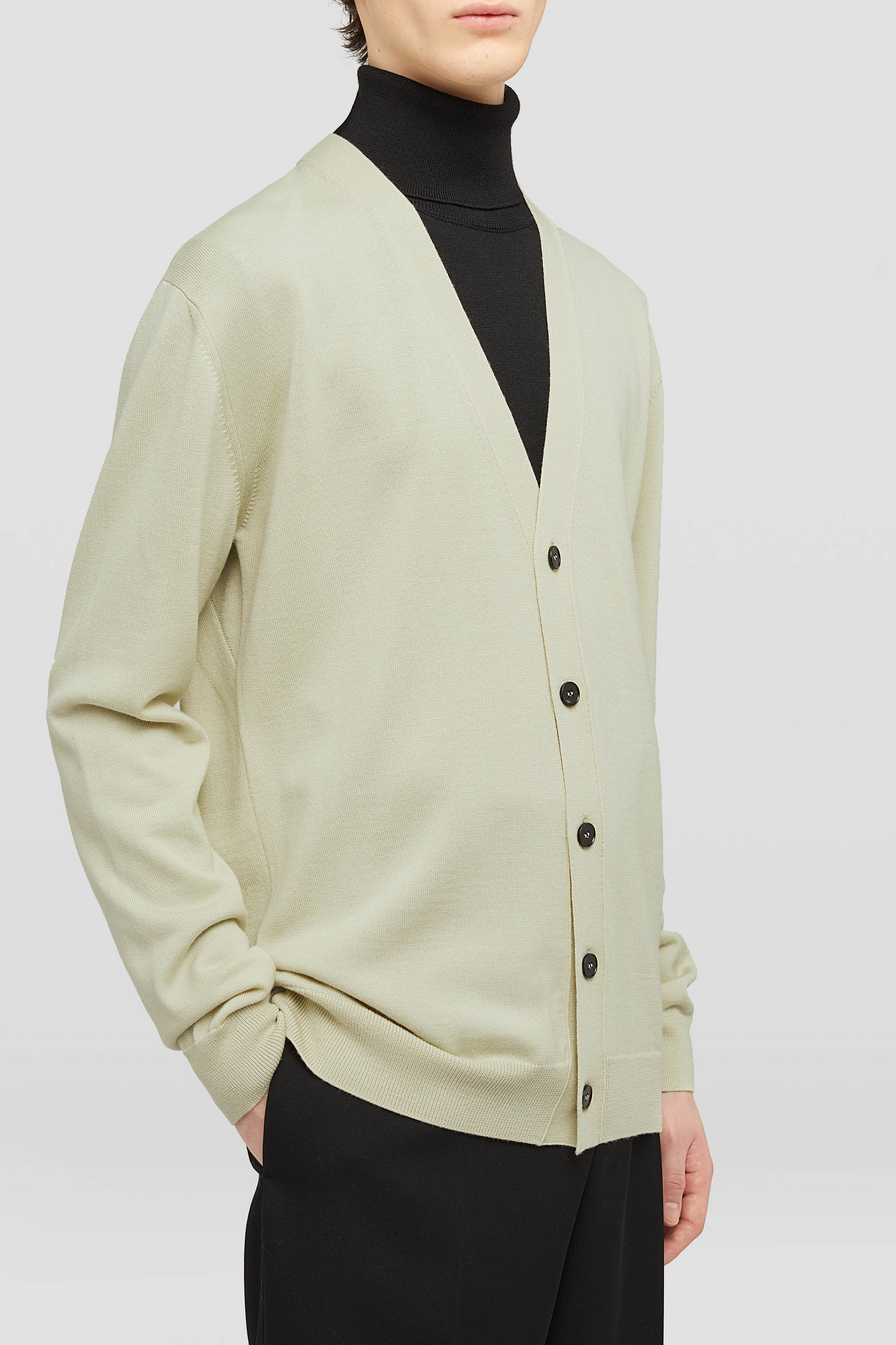 Wool V-Neck Cardigan - Cardigans - Image 2