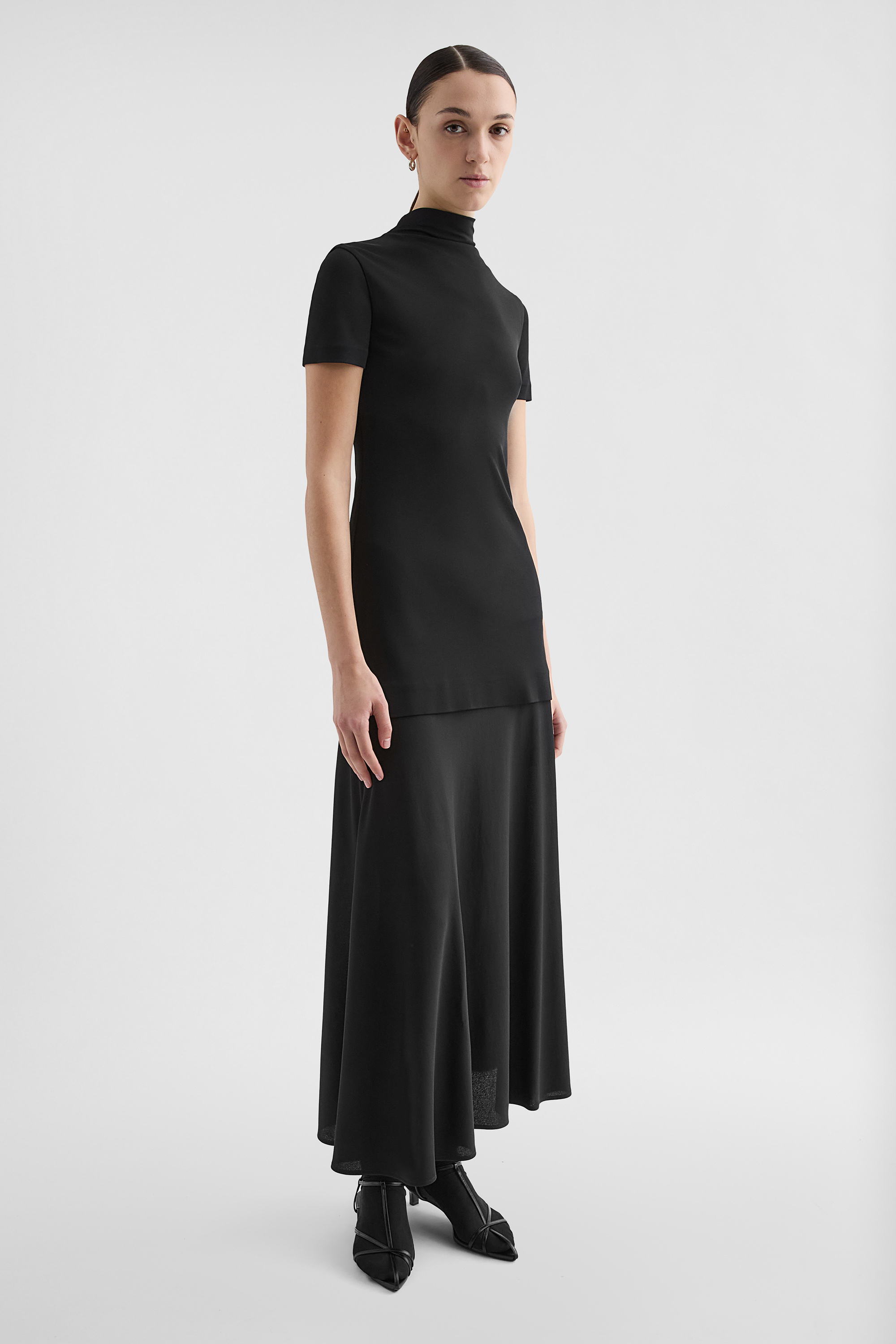 Fluid Viscose High-Neck Dress - Dresses - Image 2