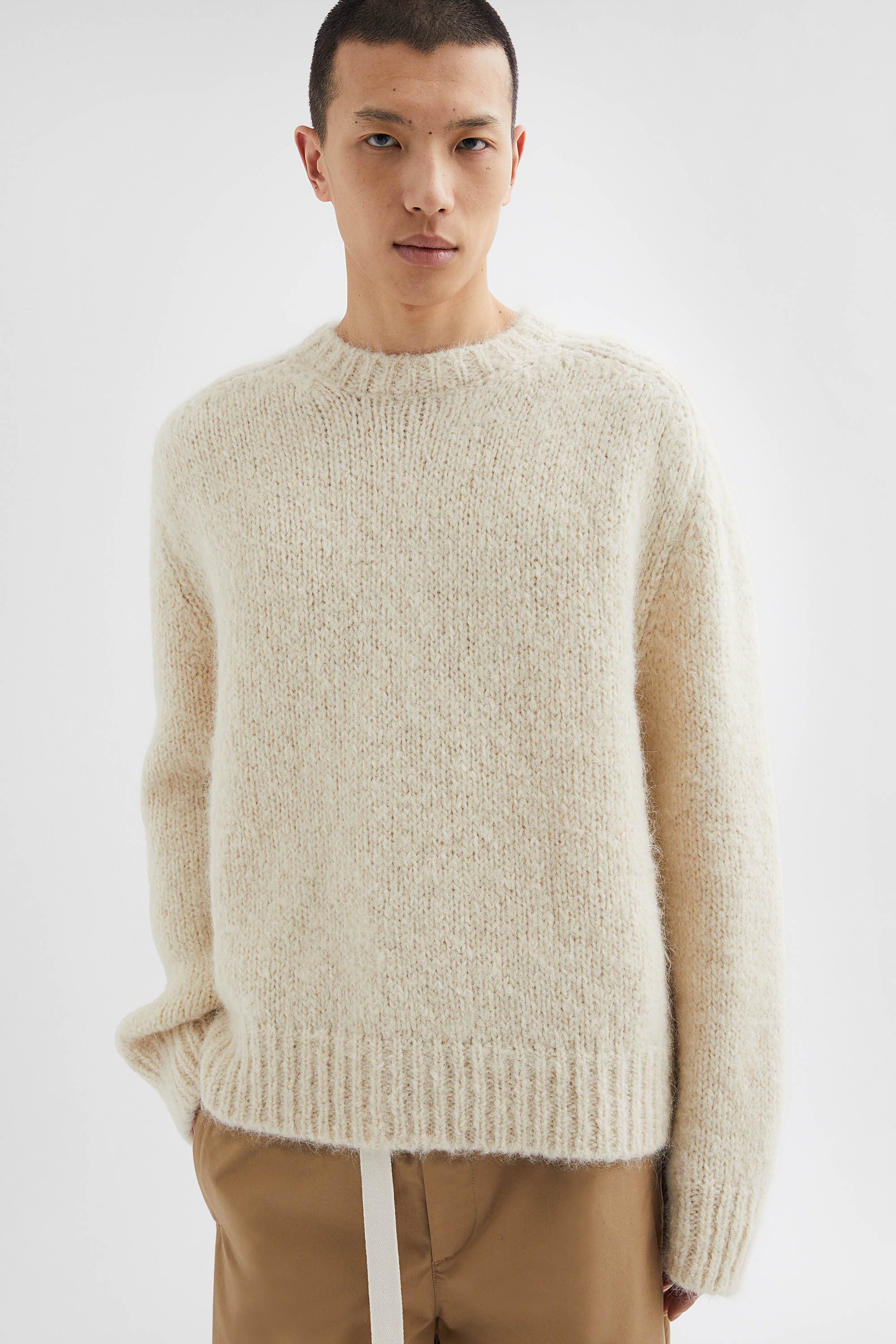 Wool Blend Crew-Neck Sweater - Sweaters - Image 3
