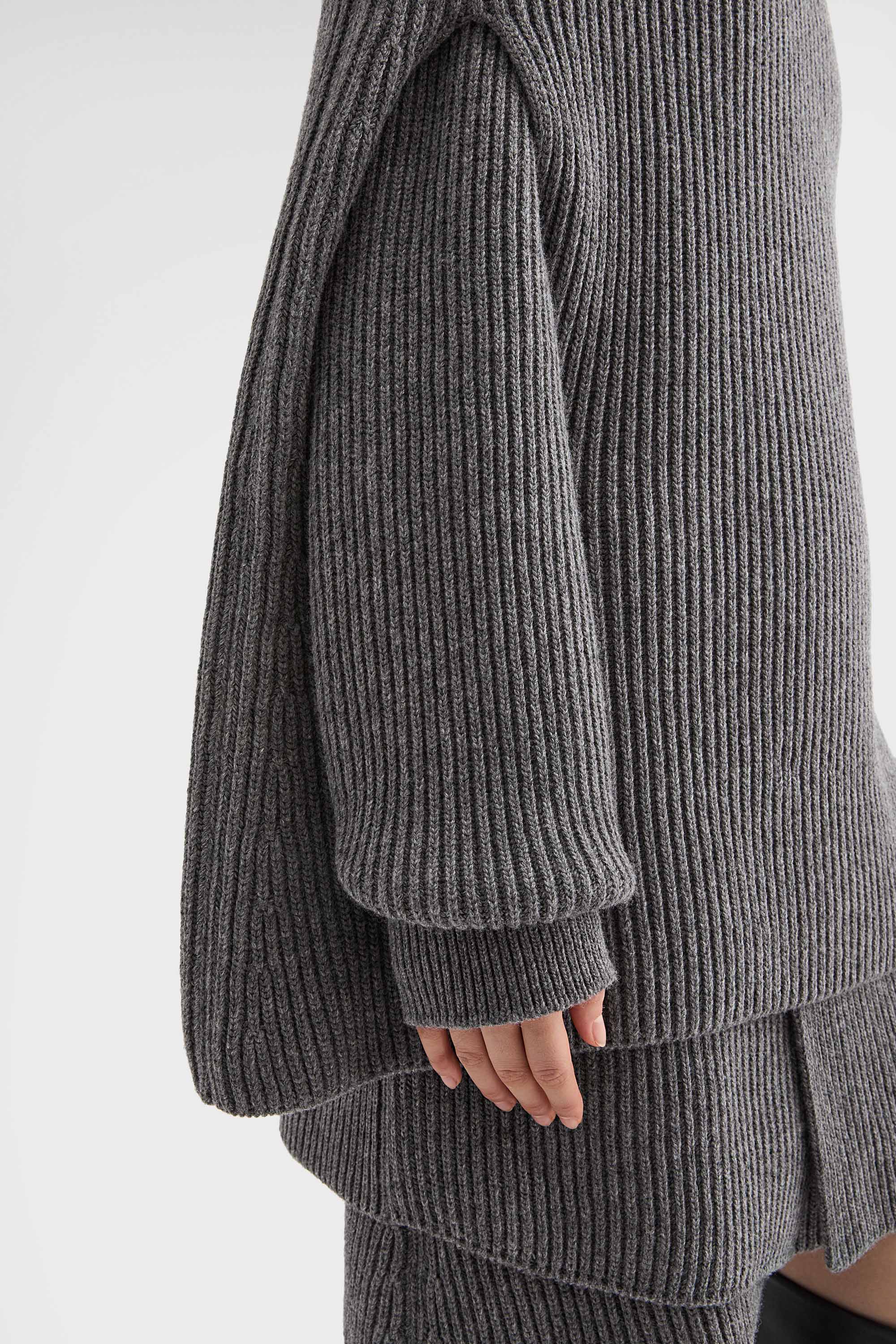 Midweight Wool High-Neck Cape - Sweaters - Image 5