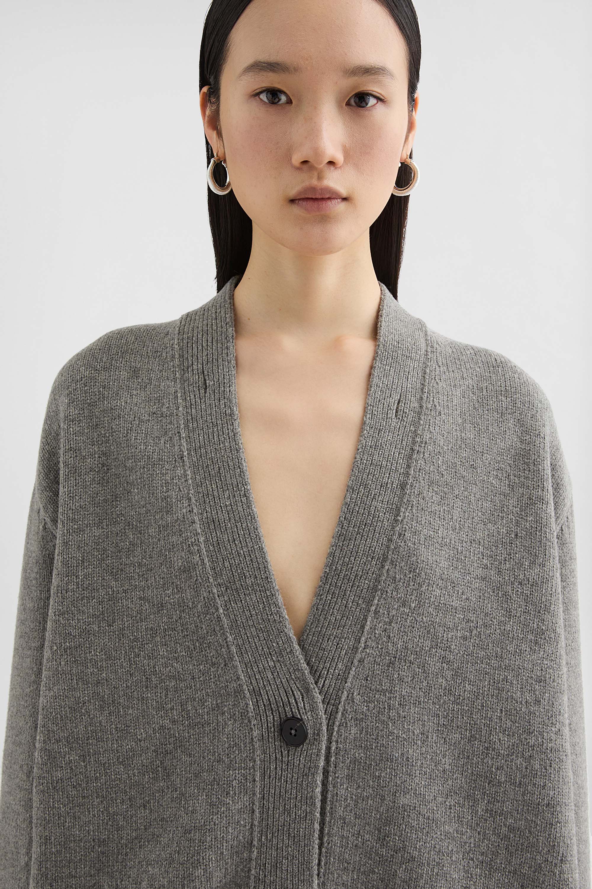 Midweight Wool Blend V-Neck Cardigan - Cardigans - Image 5