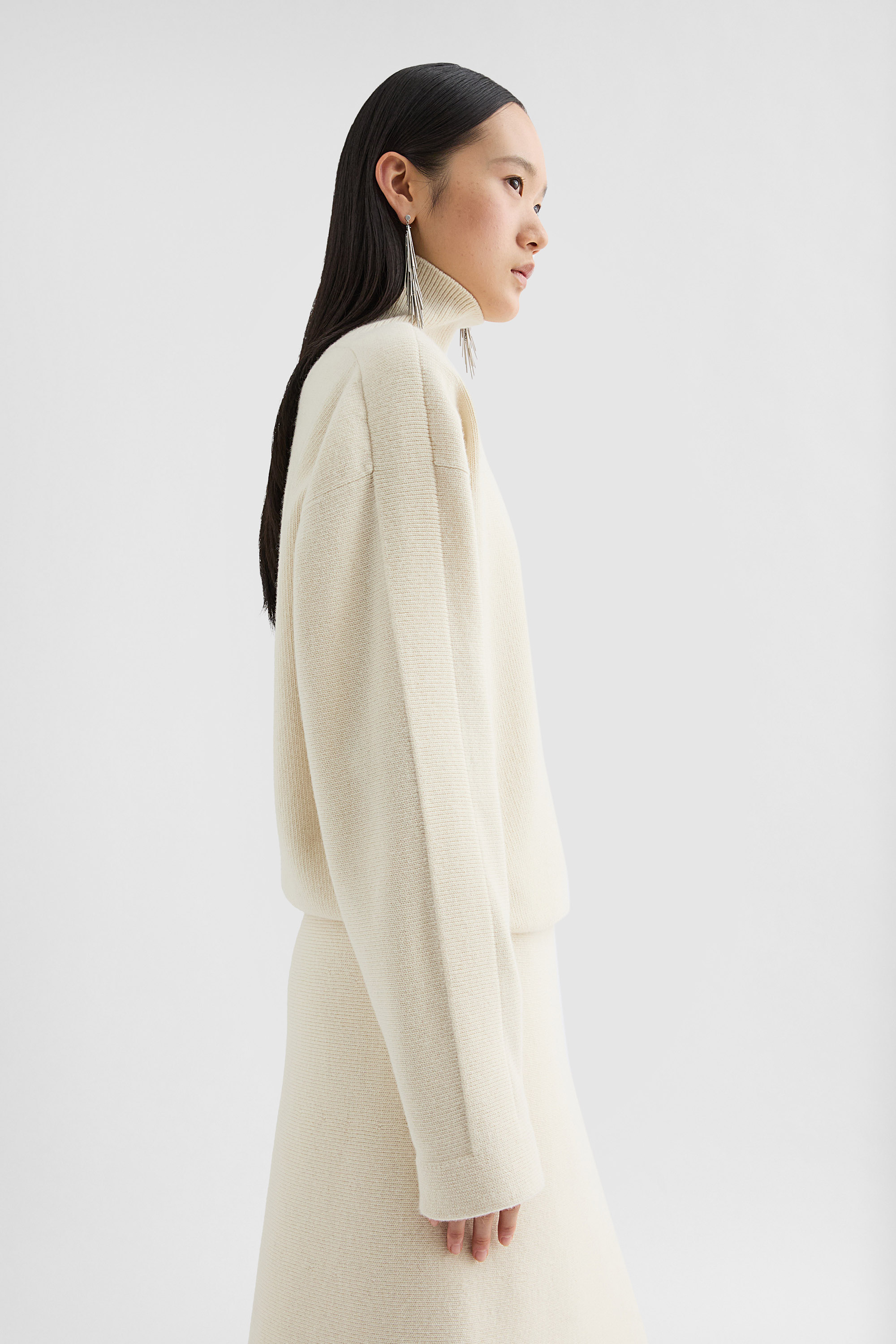 Wool Blend High-Neck Sweater - Sweaters - Image 2