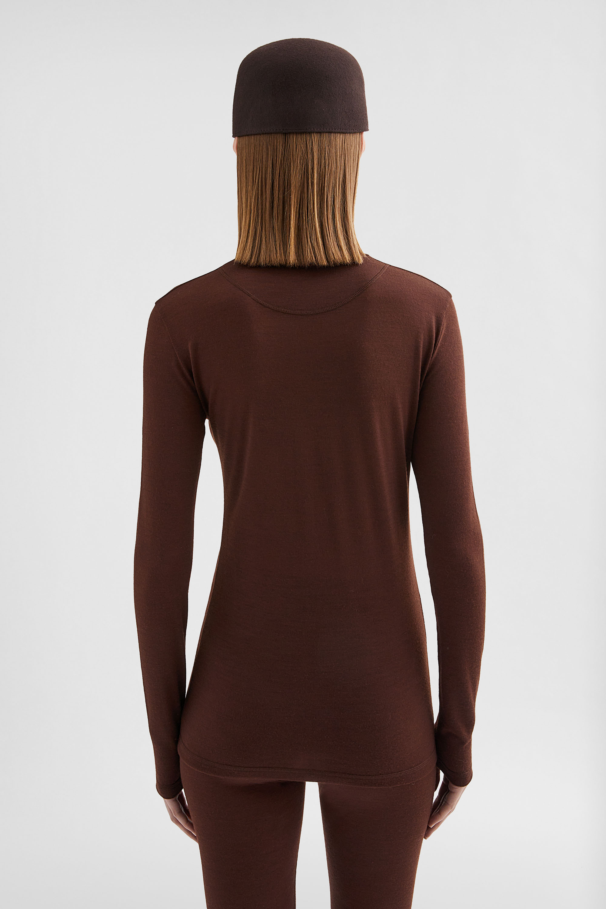 Lightweight Wool Blend High-Neck T-Shirt - T-shirts - Image 4