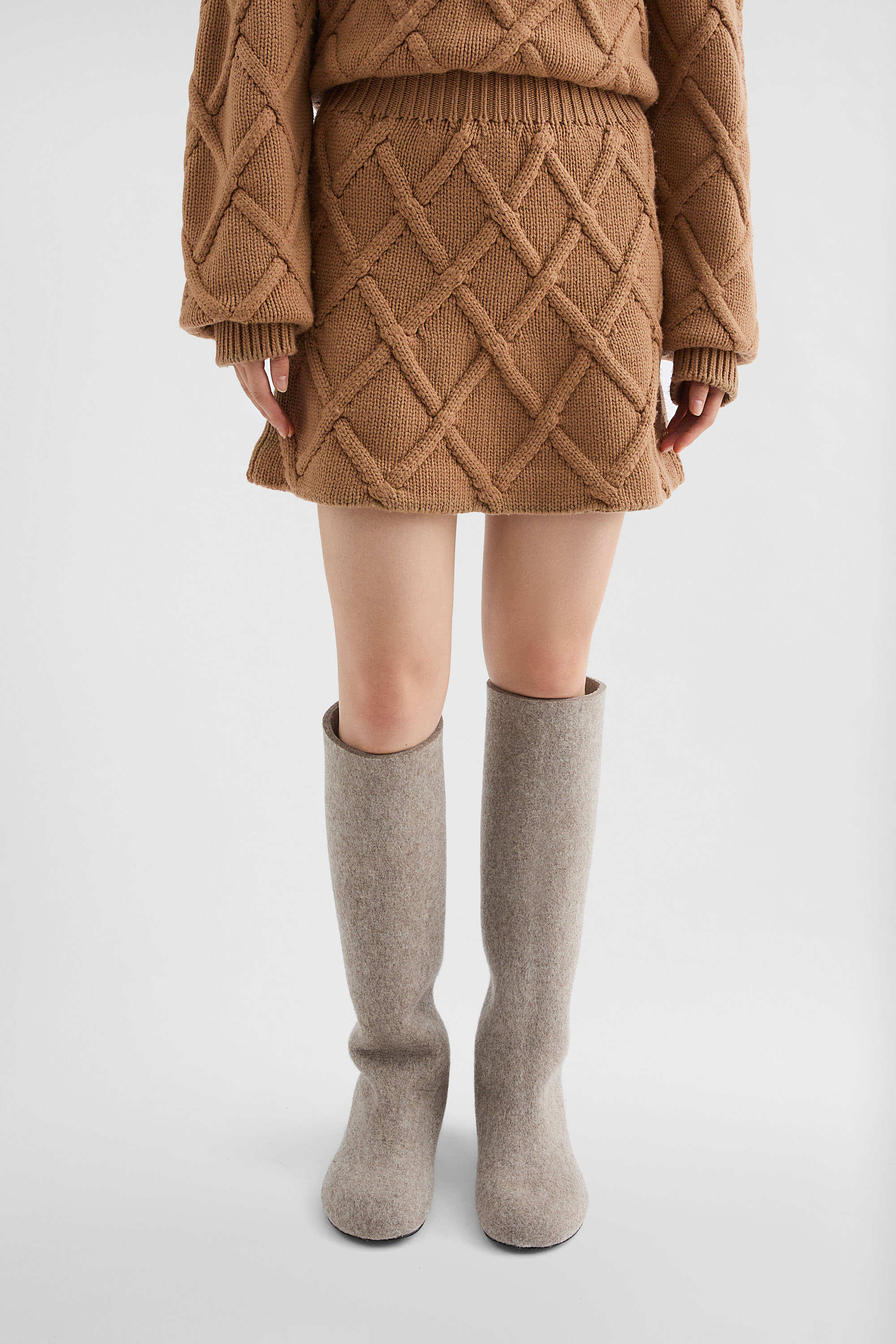 Wool Knit Mini Skirt - Skirts - Image 2