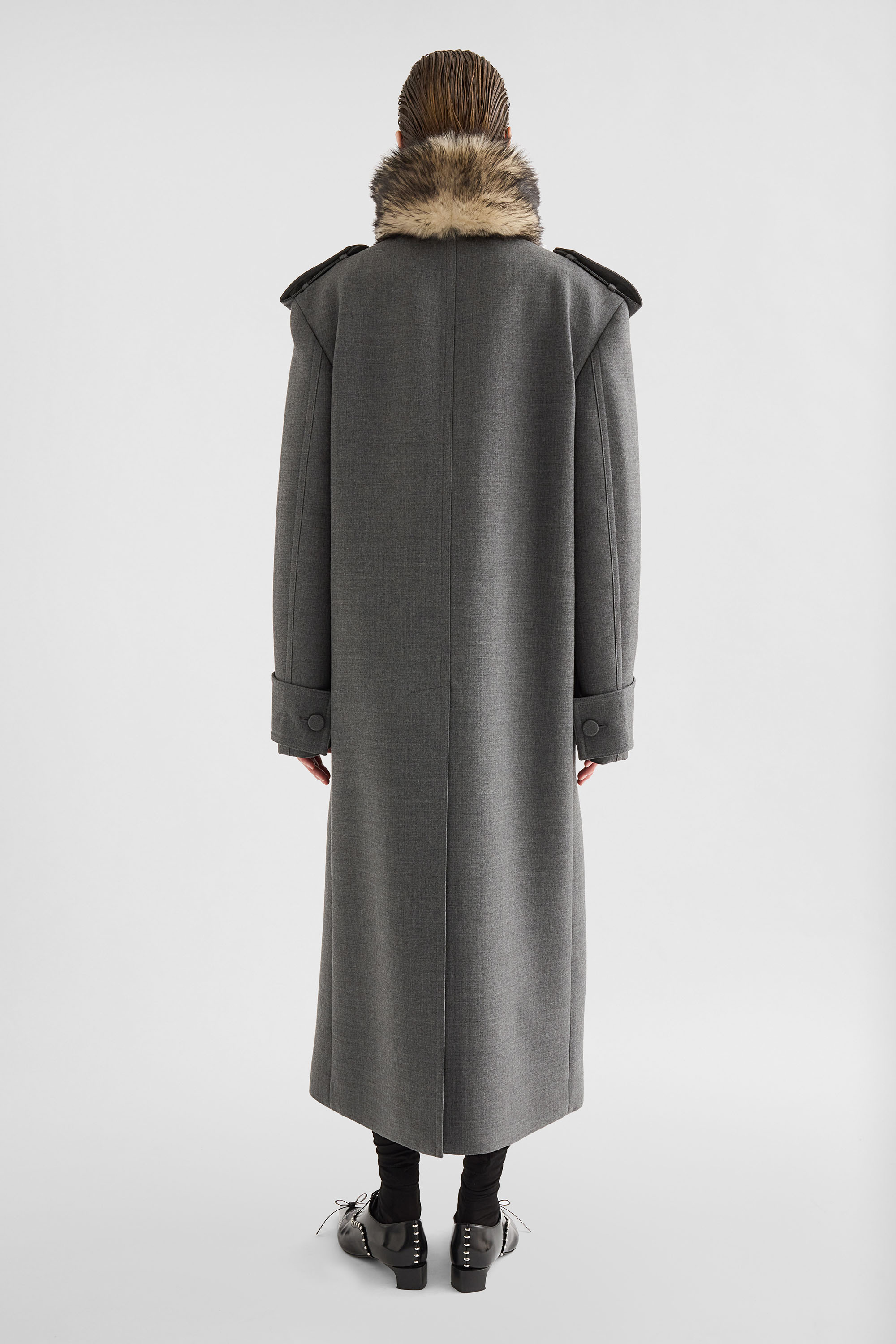 Manteau en gabardine de laine - Manteaux - Image 4