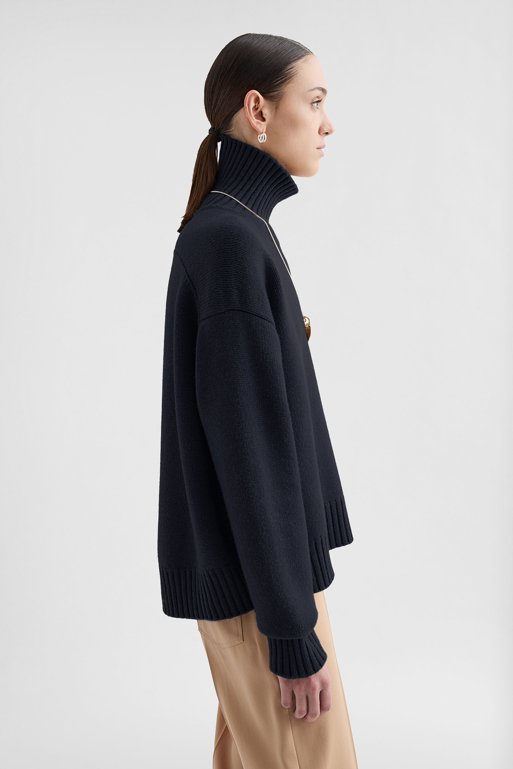 Cashmere Blend High-Neck Sweater - Sweaters - Image 2