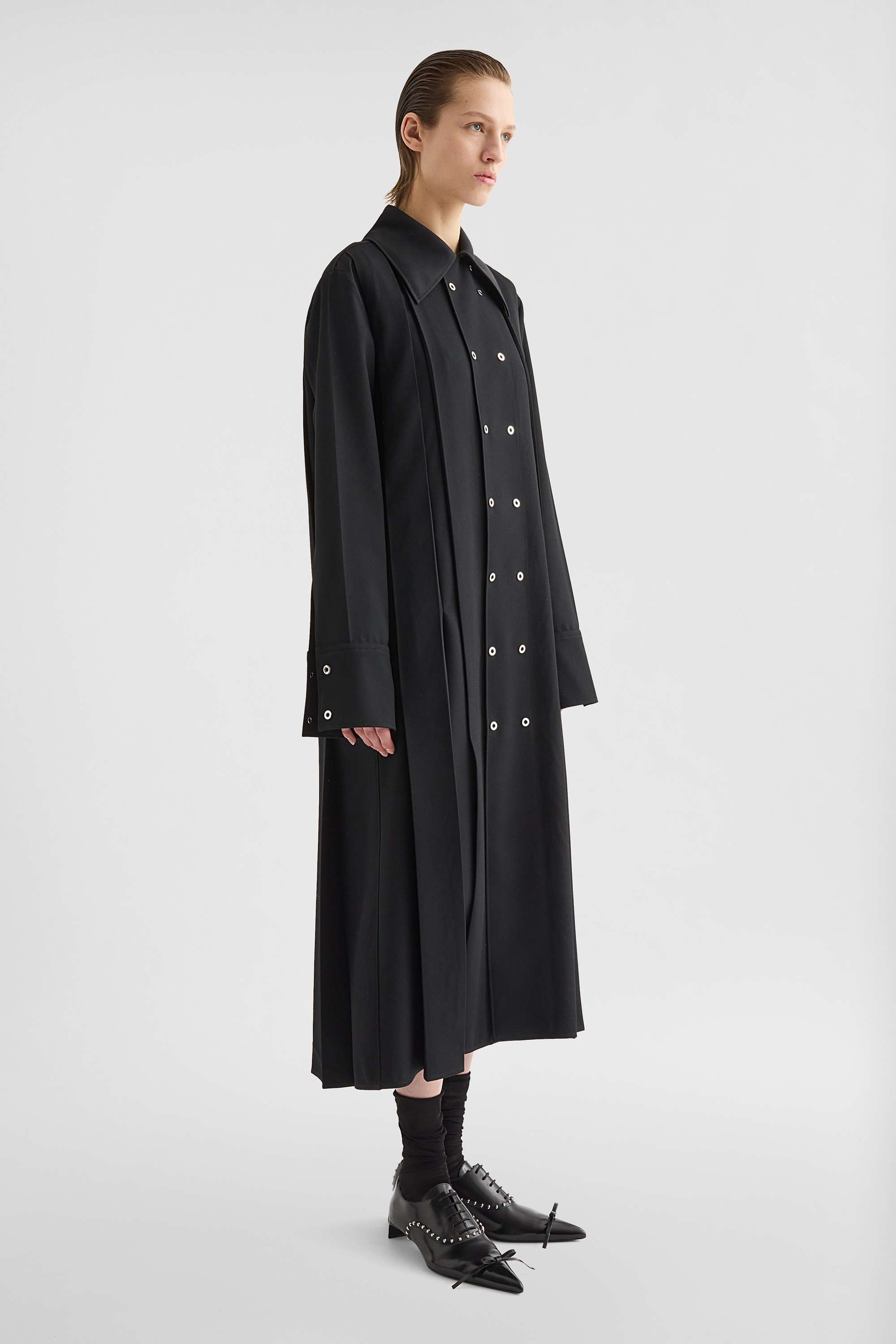 Wool Gabardine Shirt Dress - Dresses - Image 2