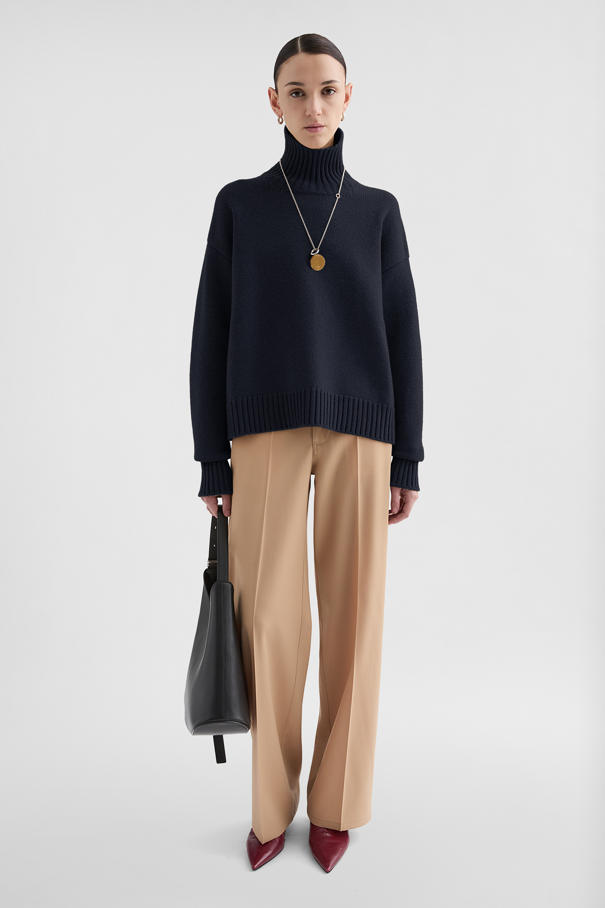 Cashmere Blend High-Neck Sweater - Sweaters - Image 1