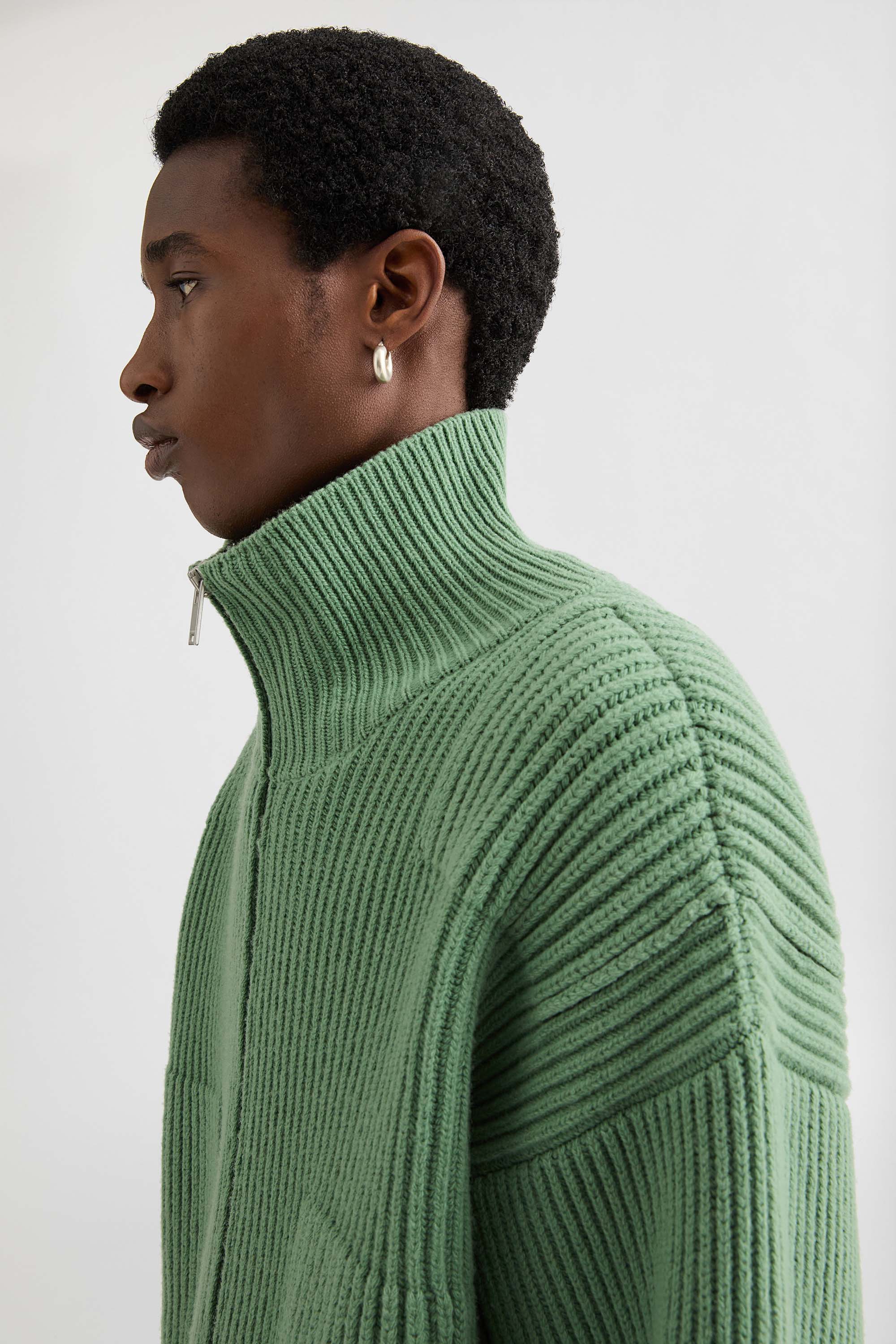 Wool Zip-Up Cardigan - Cardigans - Image 3