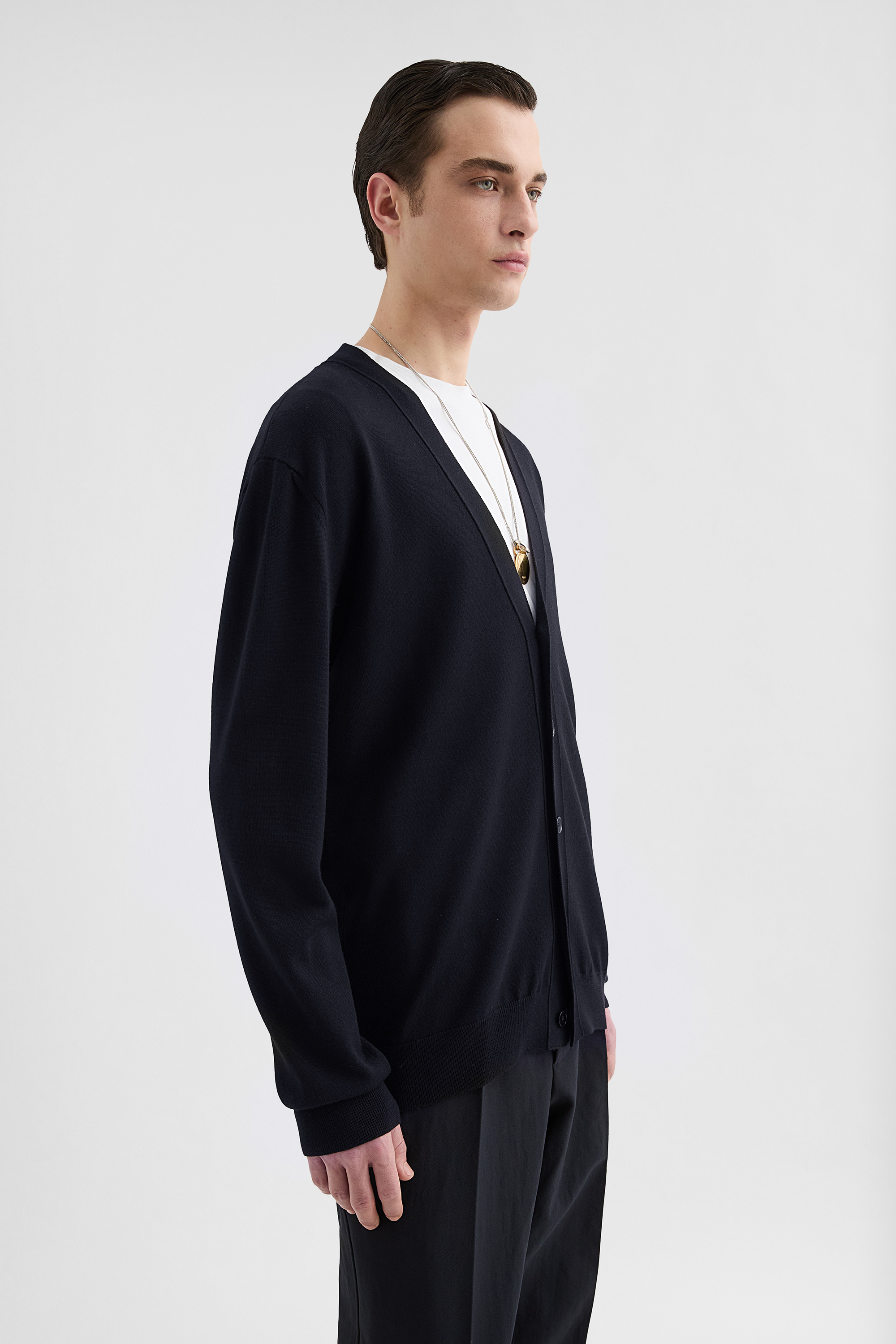 Wool V-Neck Cardigan - Cardigans - Image 2
