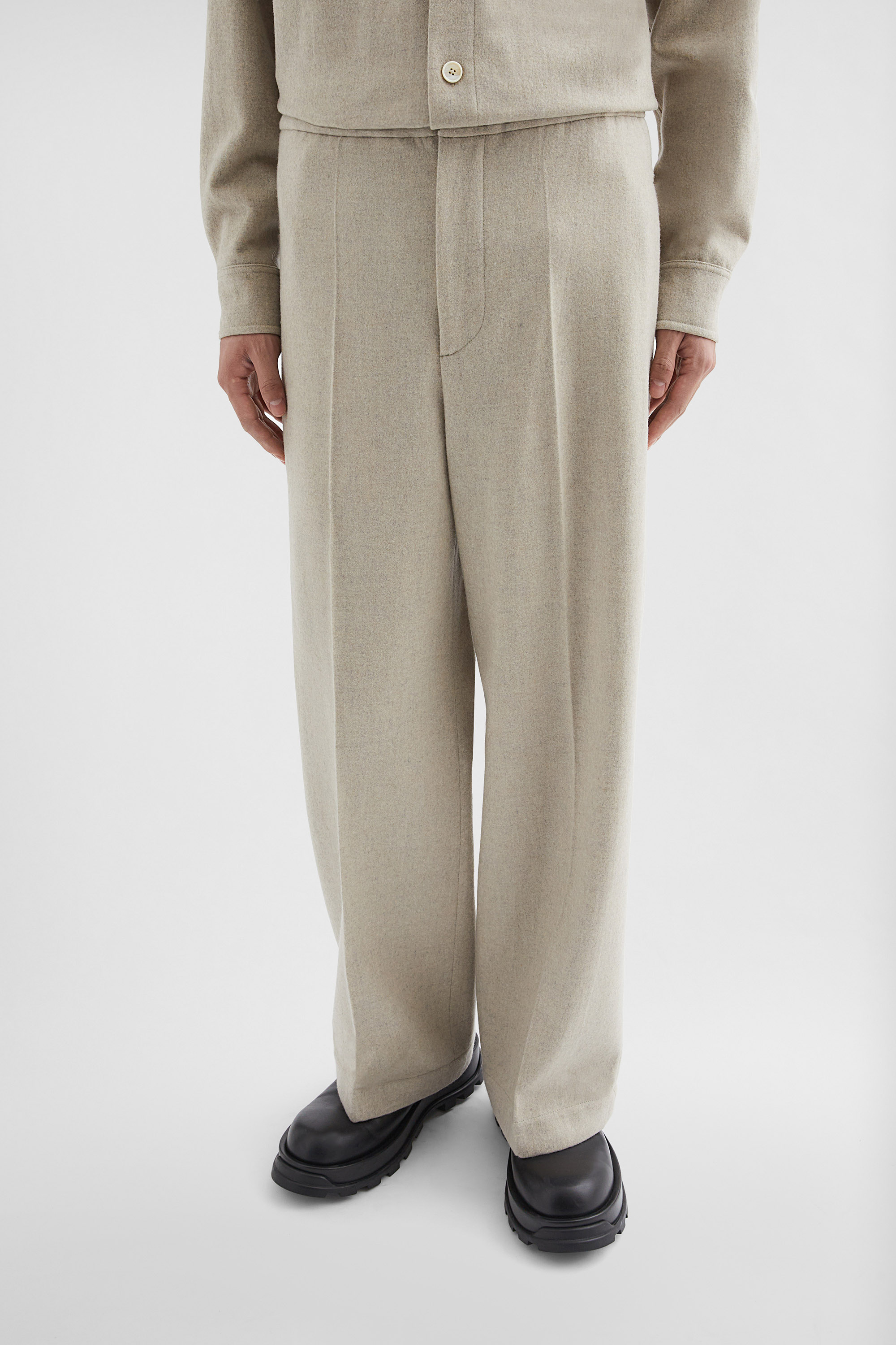 Wool Flannel Trousers - Trousers - Image 2