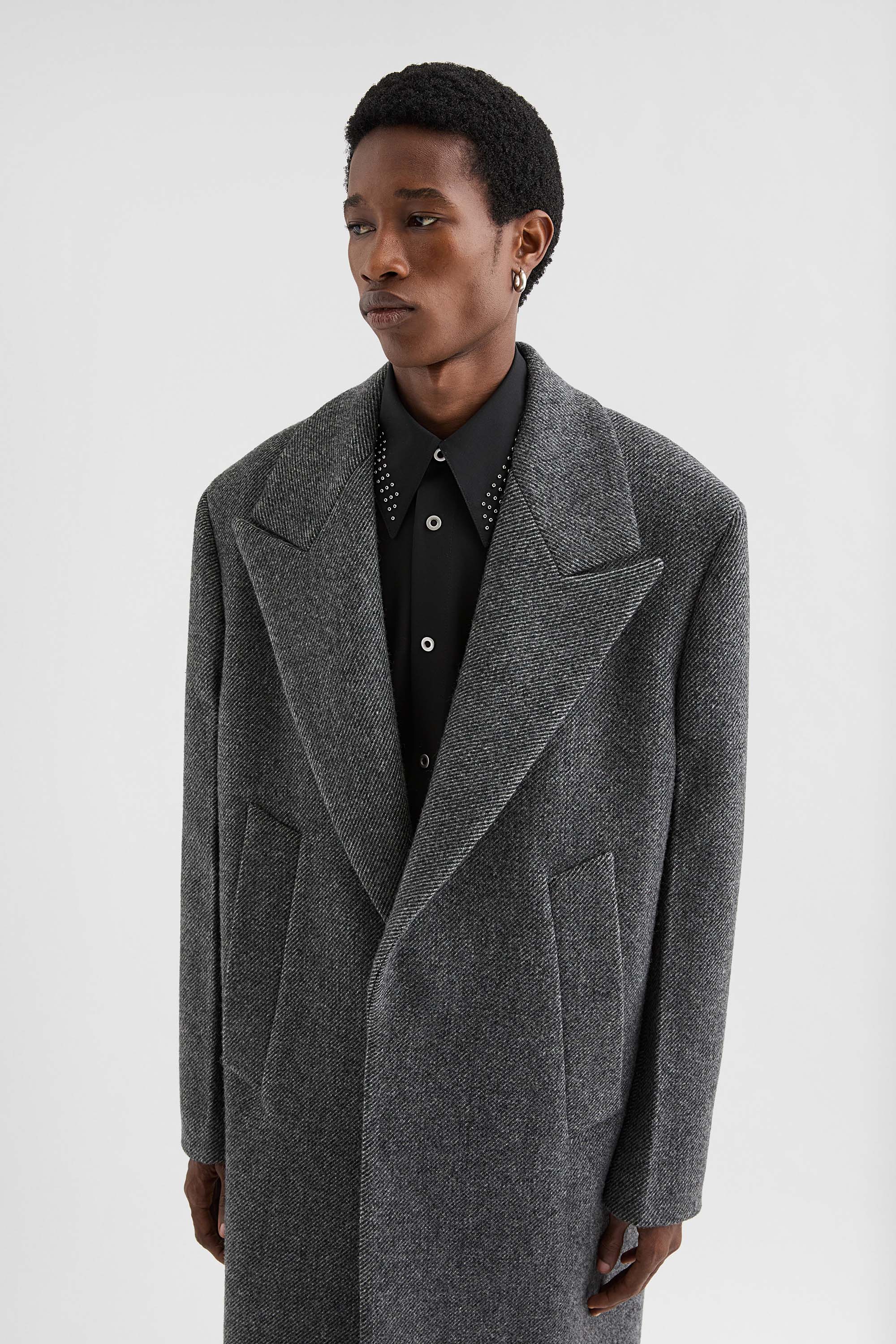 Wool Gabardine Tailored Coat - Coats - Image 3