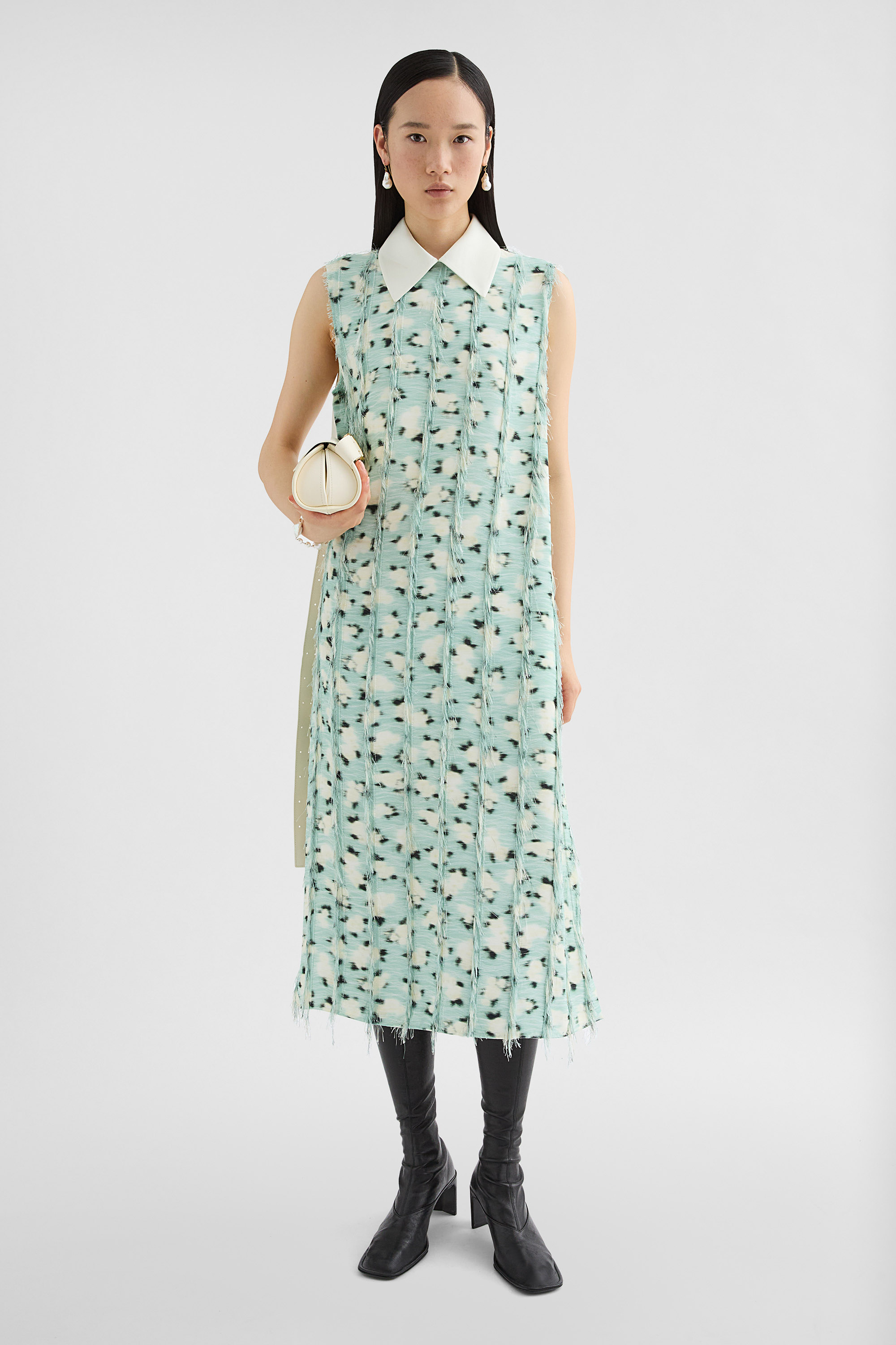 Fringed Fil Coupe Printed Dress - Dresses - Image 1