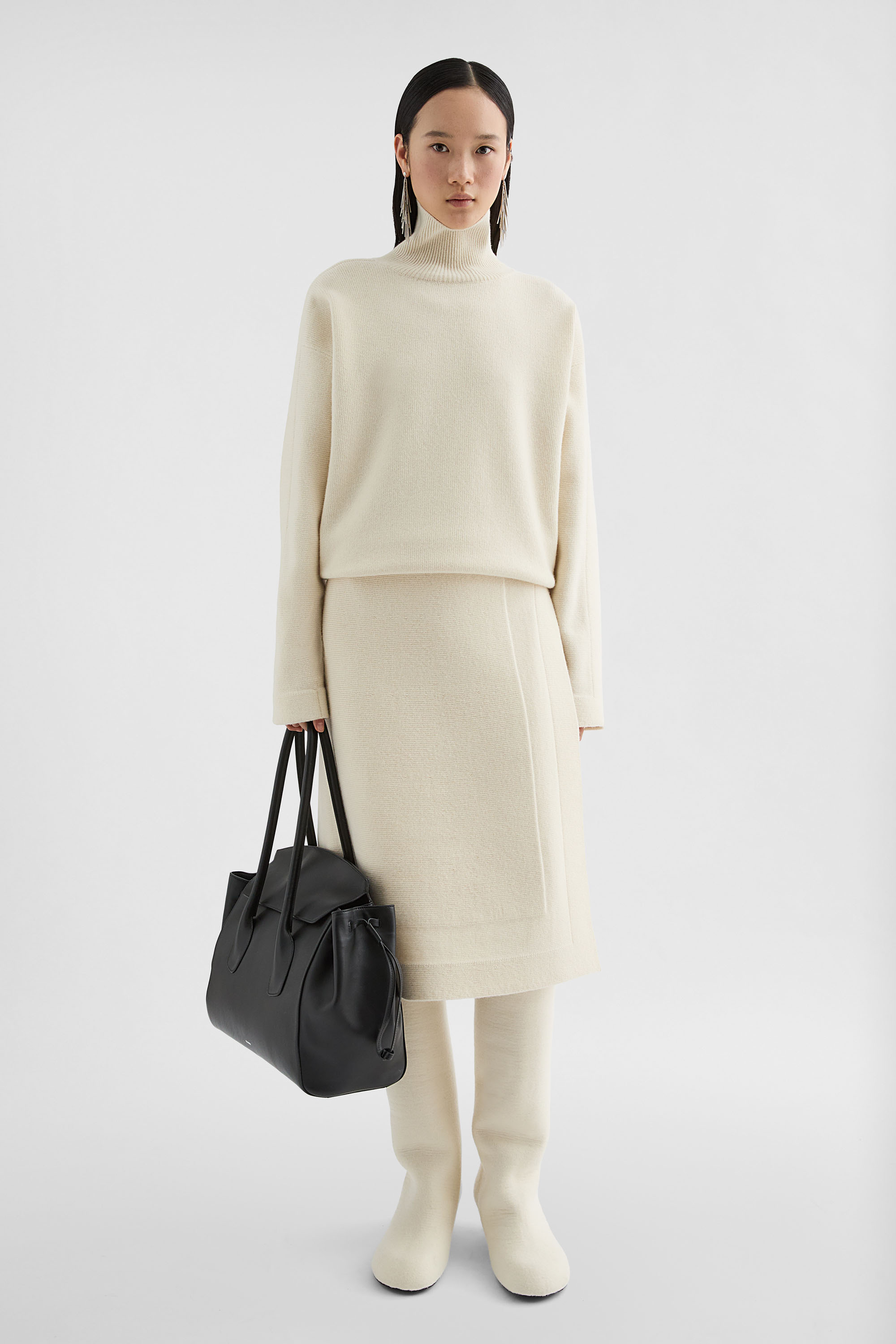 Wool Blend High-Neck Sweater - Sweaters - Image 1