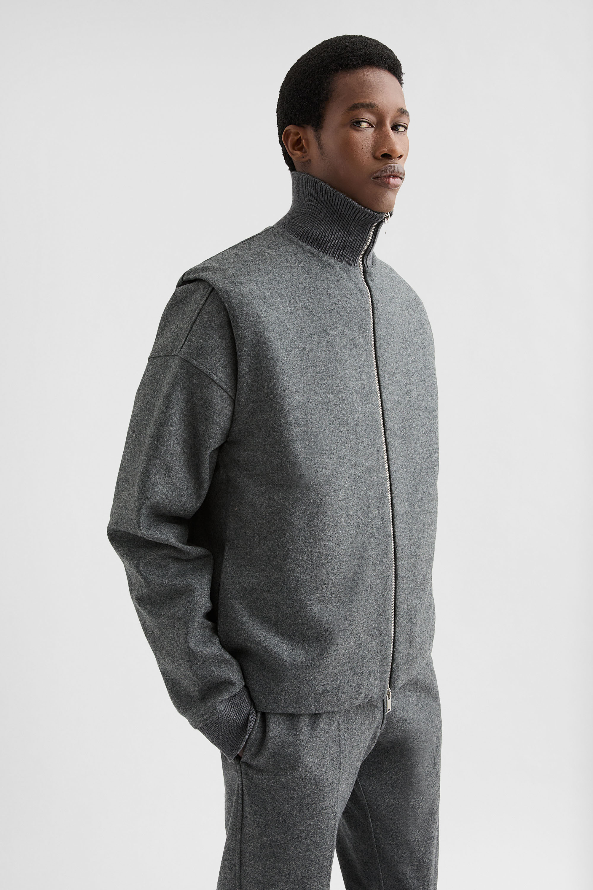 Wool Melton Padded Vest - Cardigans - Image 2
