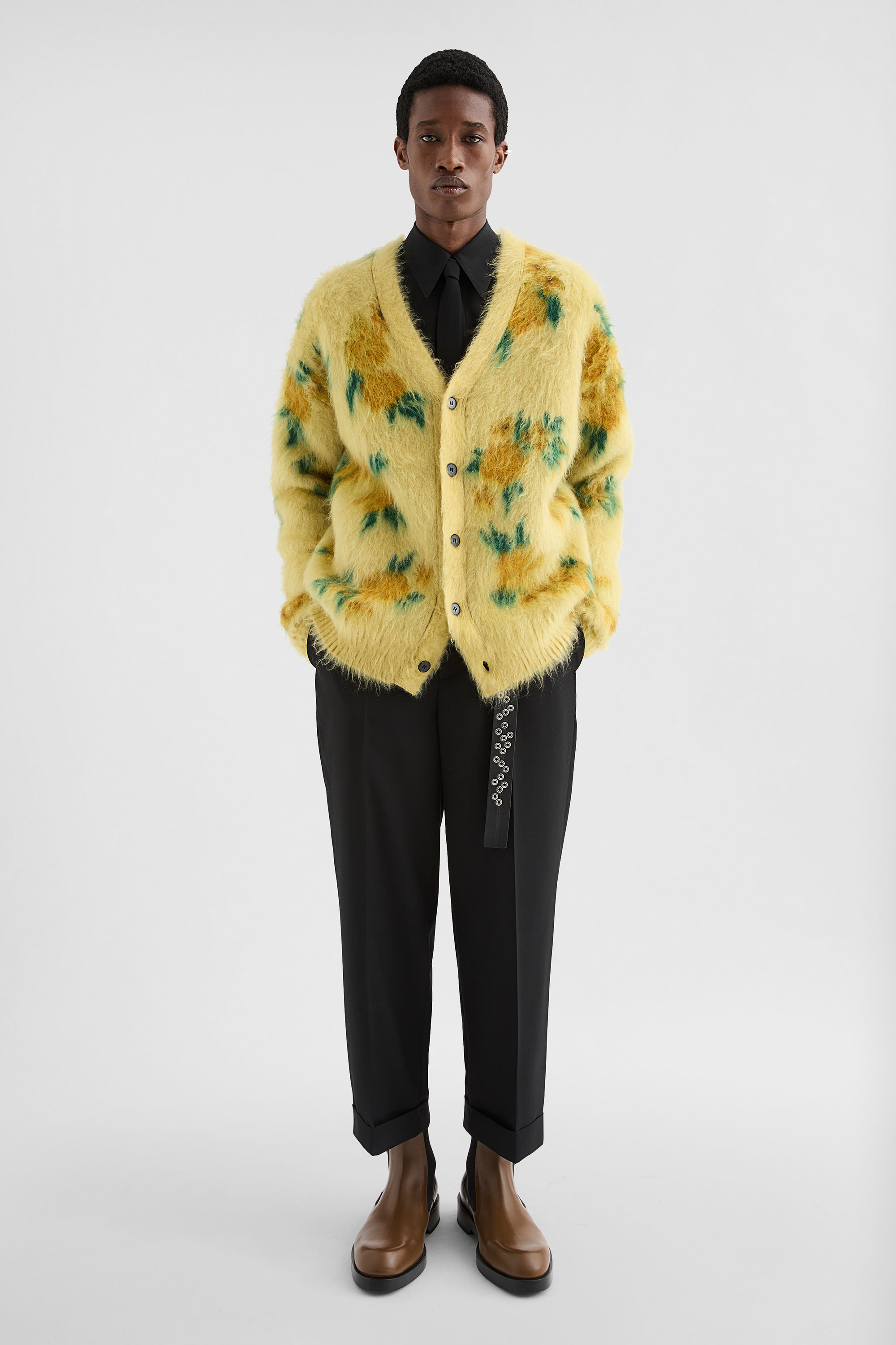 Wool Blend V-Neck Cardigan - Cardigans - Image 1