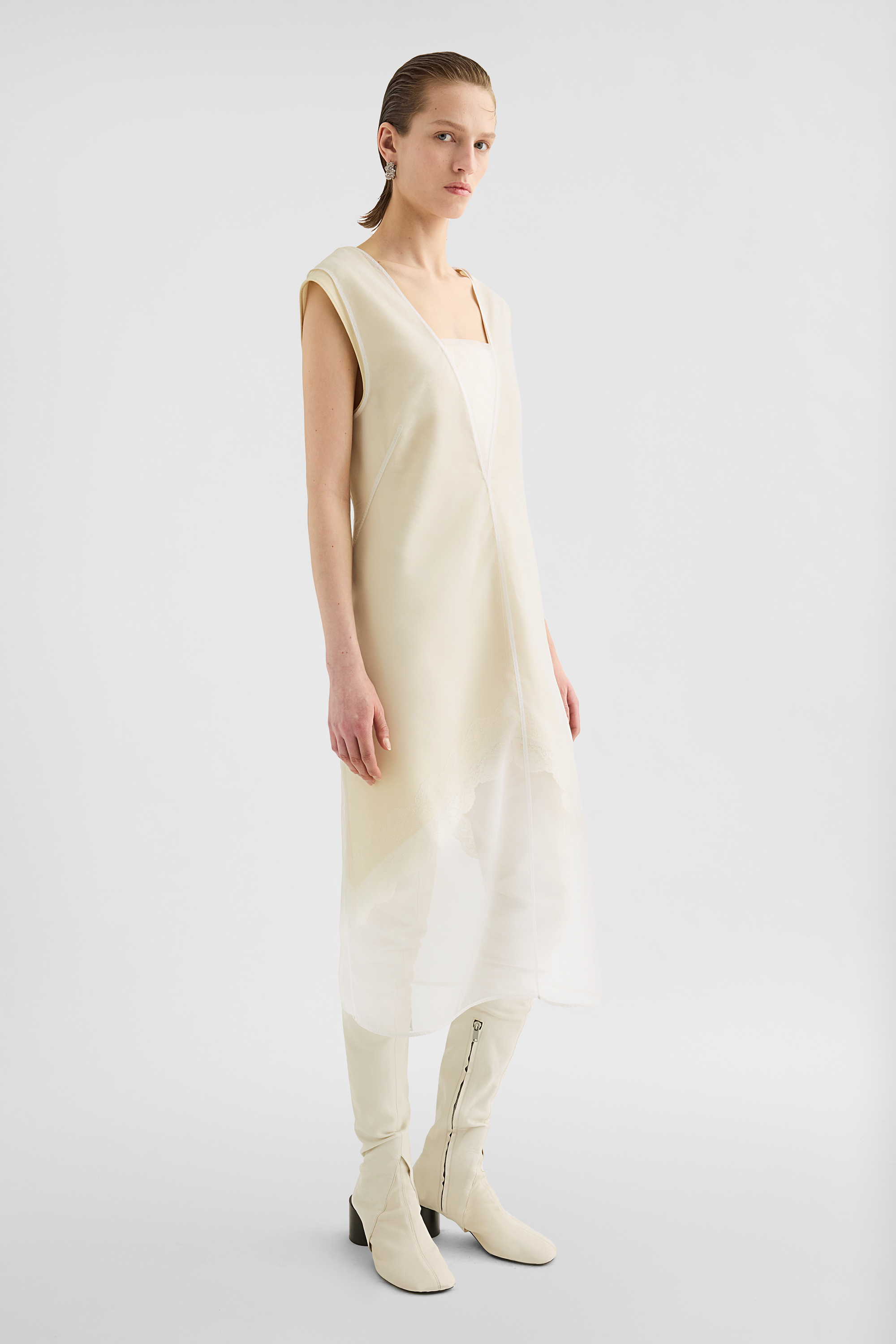 Organza V-Neck Dress - Dresses - Image 2