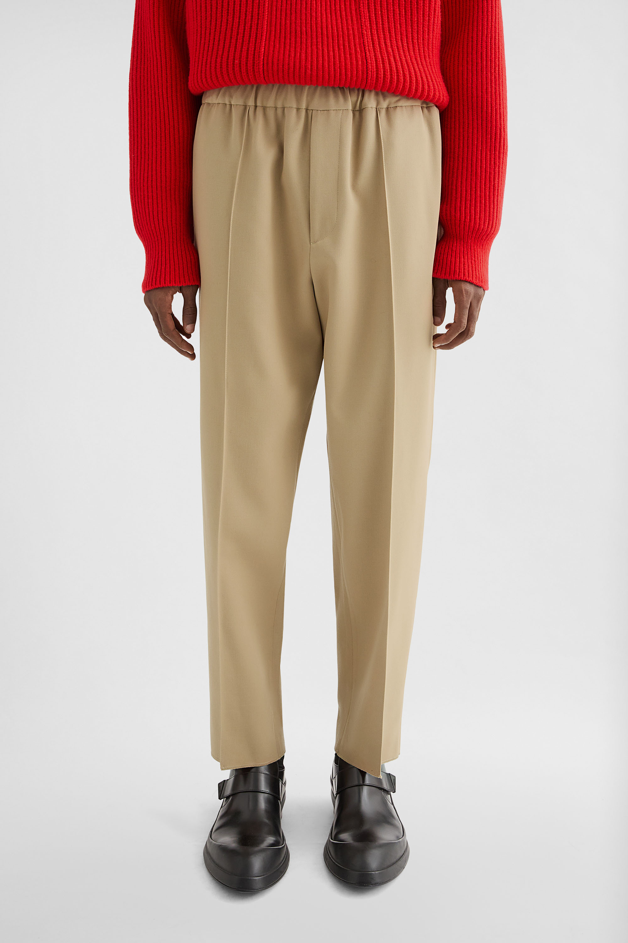 Wool Gabardine Tapered Trousers - Trousers - Image 2