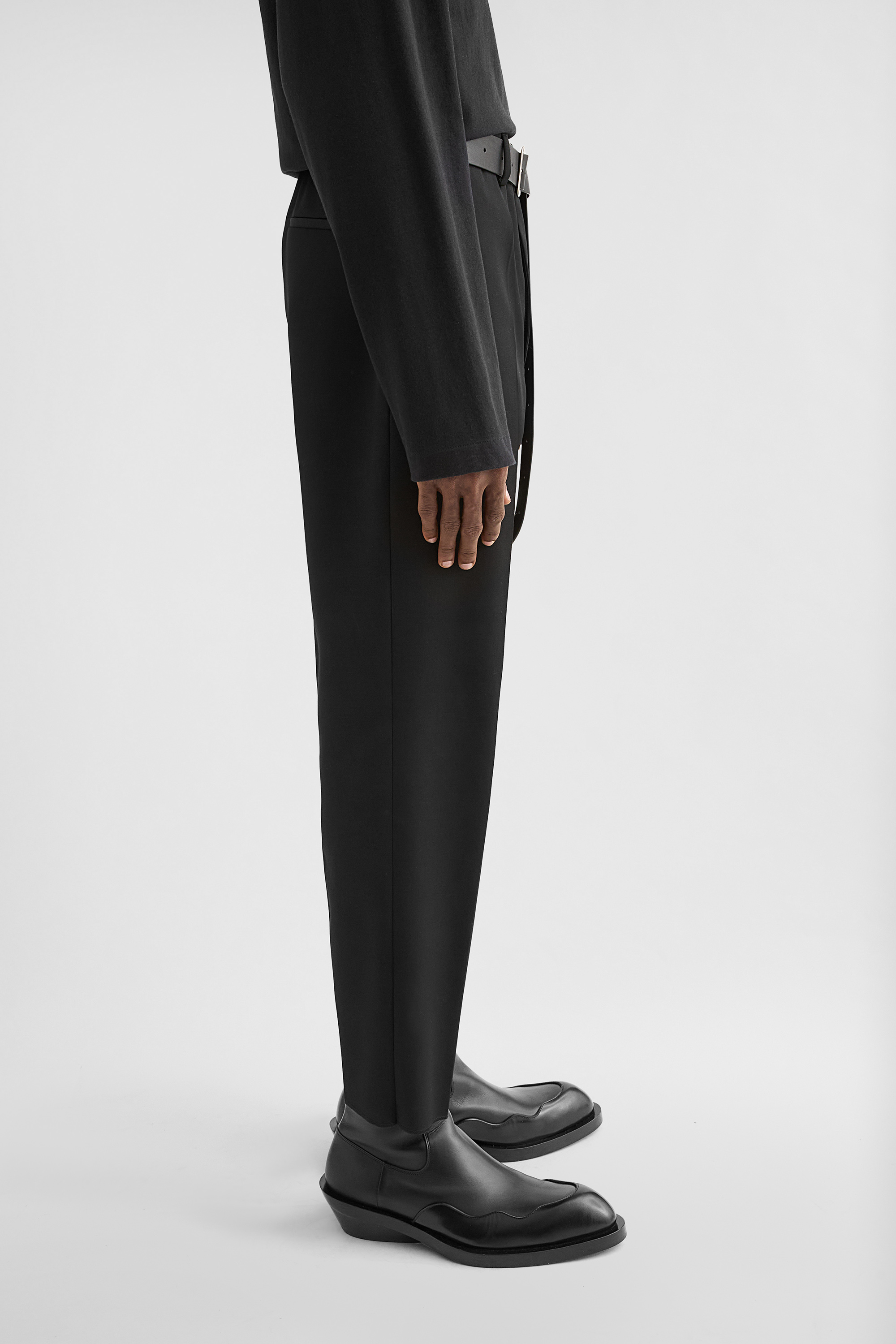 Wool Gabardine Tapered Trousers - Trousers - Image 3