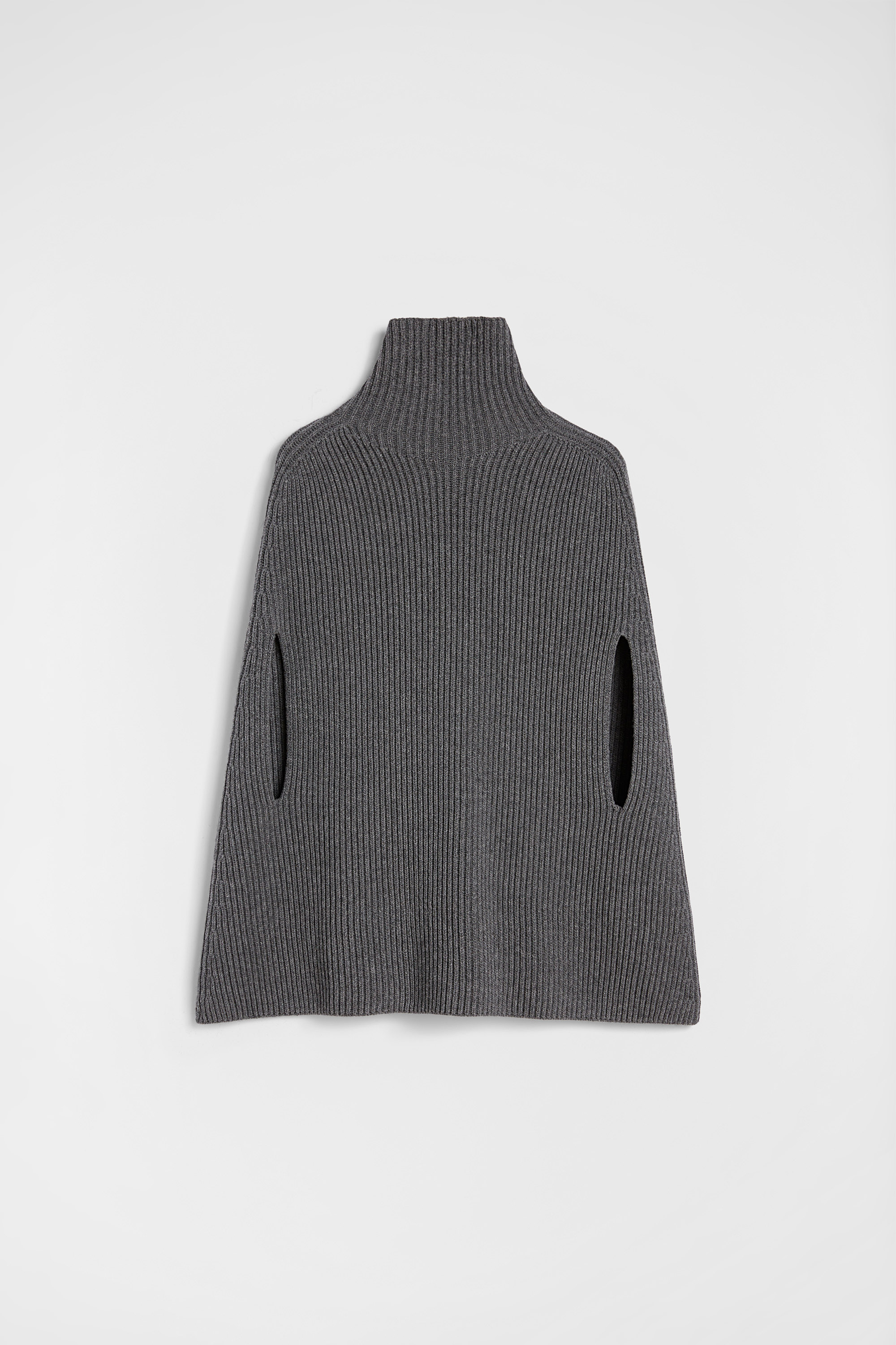 Midweight Wool High-Neck Cape - Sweaters - Image 6