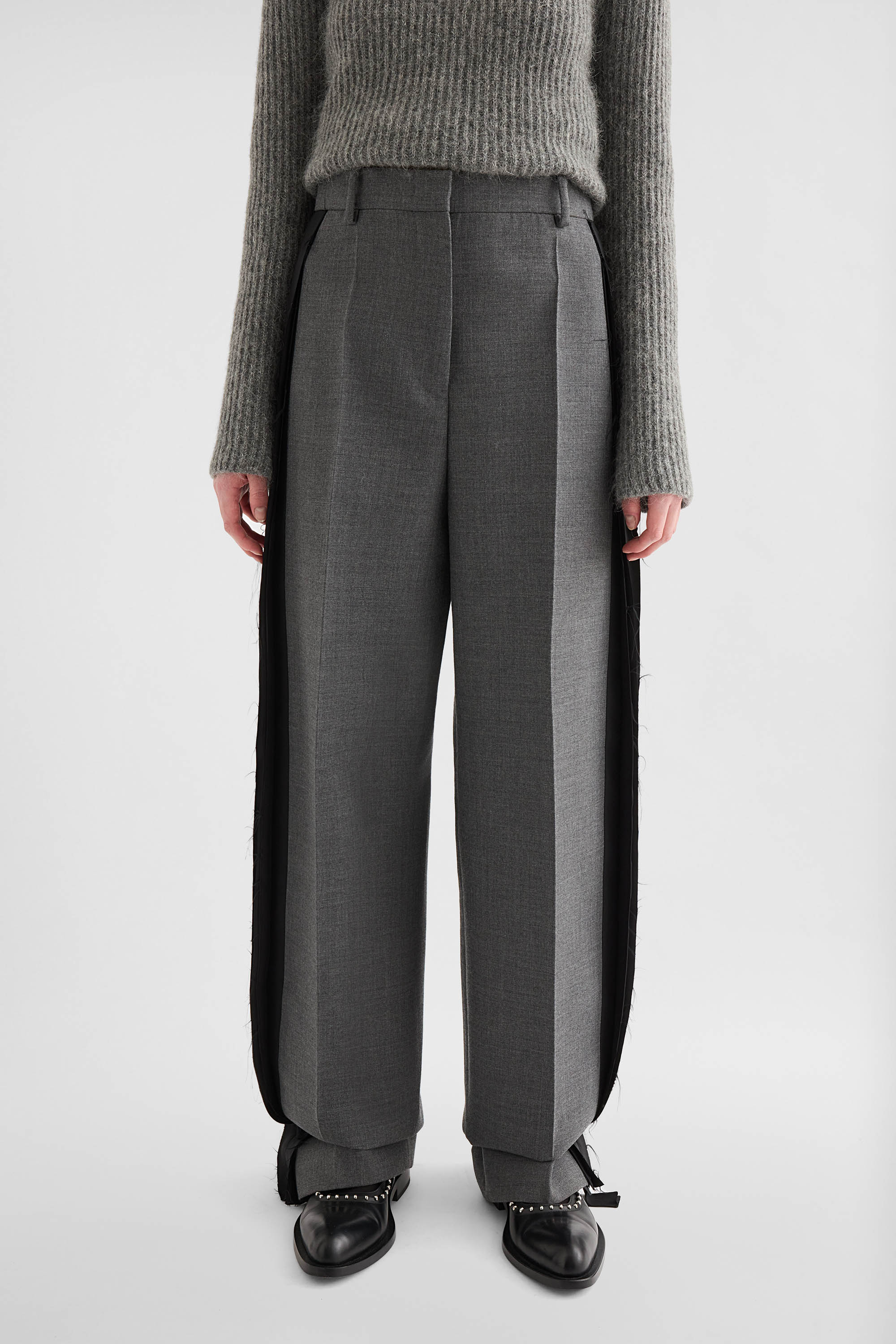 Wool Gabardine Tailored Trousers - Trousers - Image 2