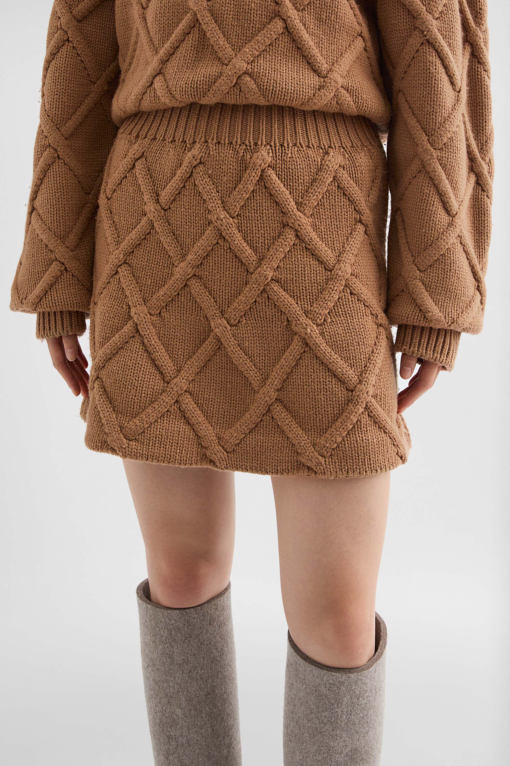 Wool Knit Mini Skirt - Skirts - Image 5
