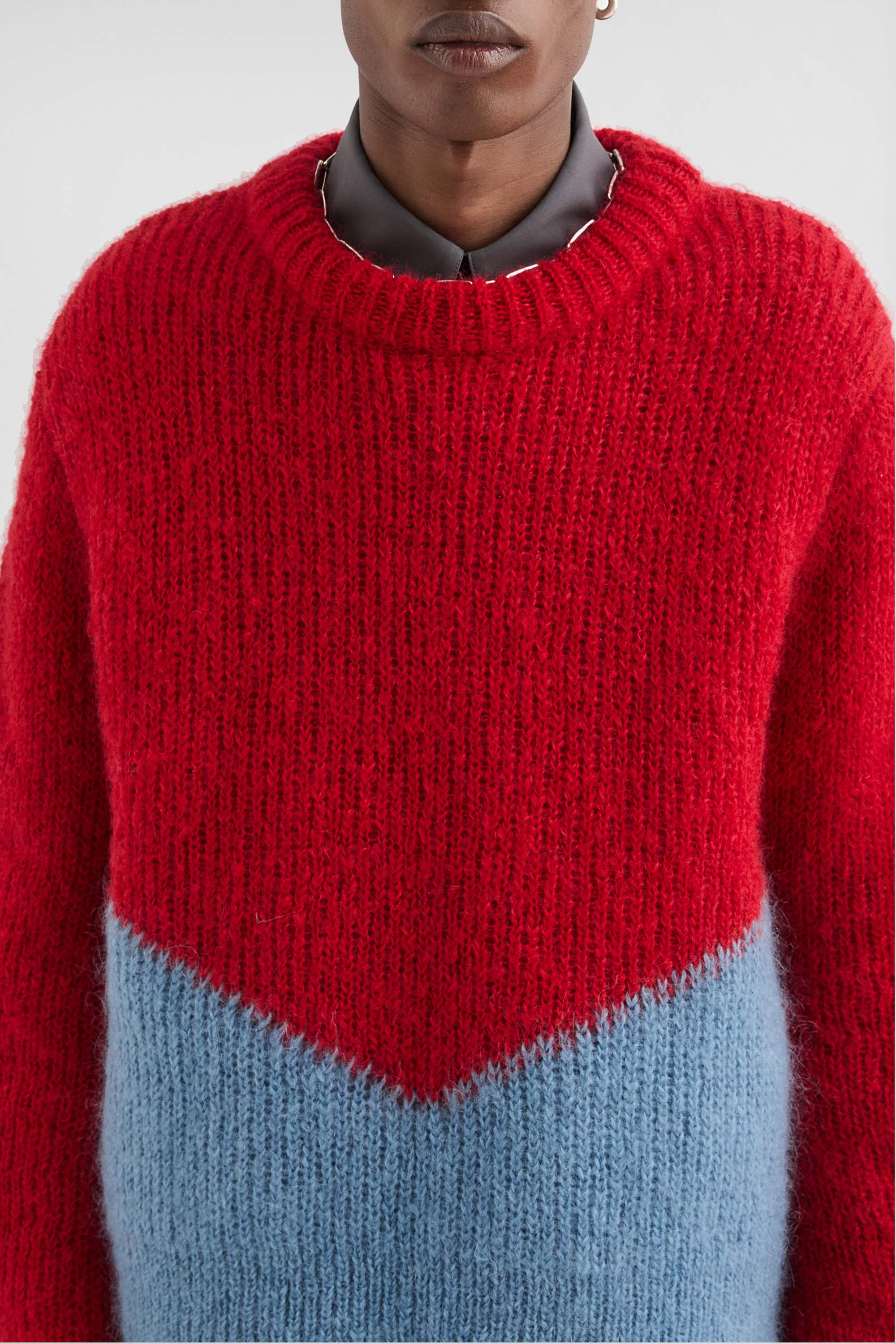 Pull à col rond en laine mélangée - Maille - Image 3