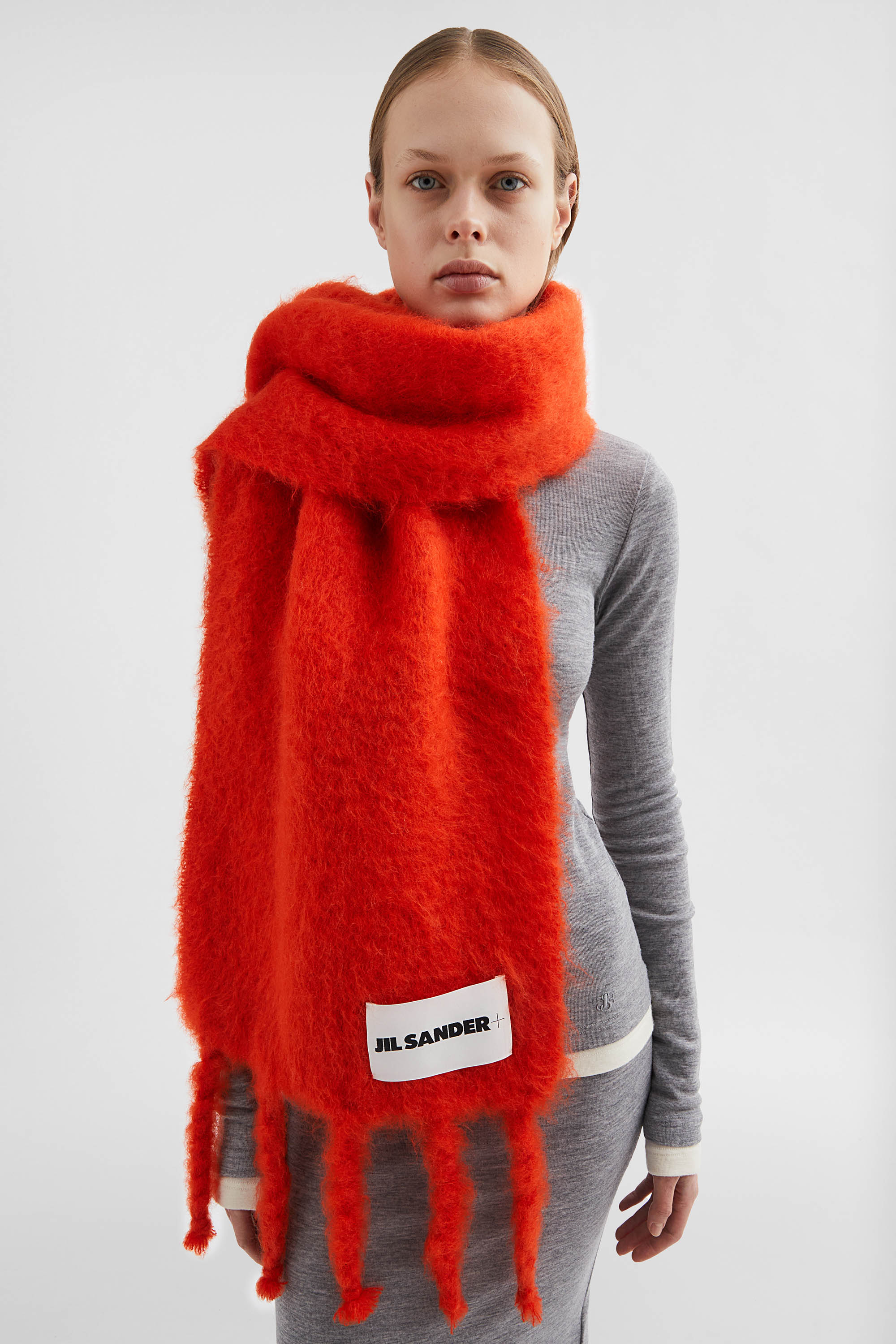 Wide Wool Blend Scarf - Scarves - Image 3