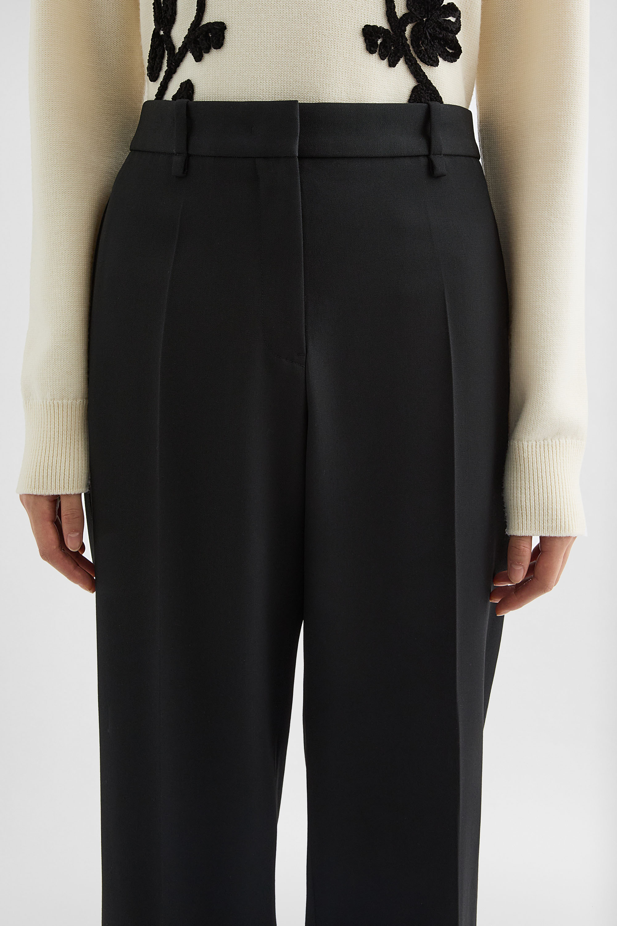 Wool Gabardine Tailored Trousers - Trousers - Image 5