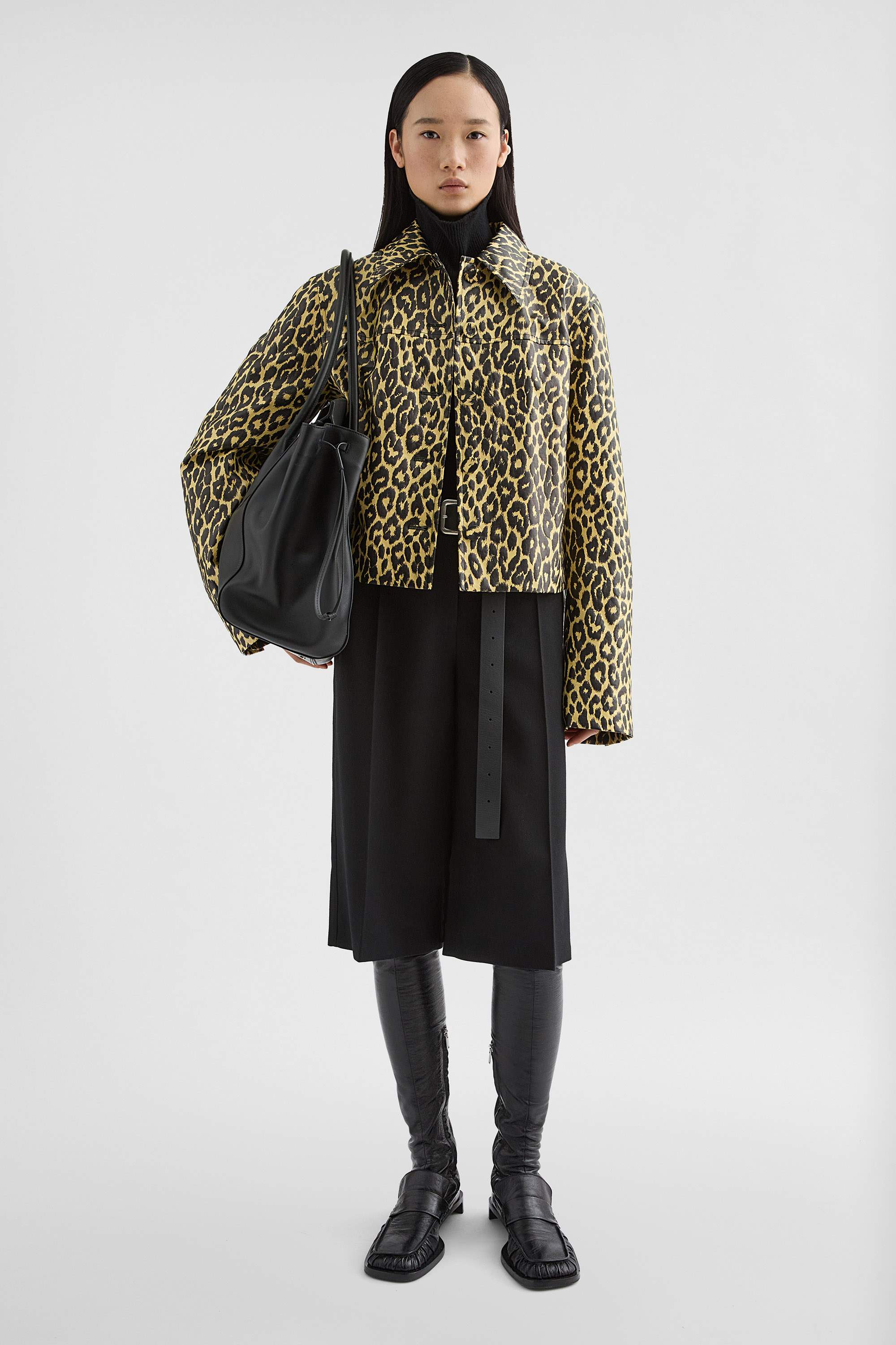 Patent Linen Printed Jacket - Jackets - Image 1