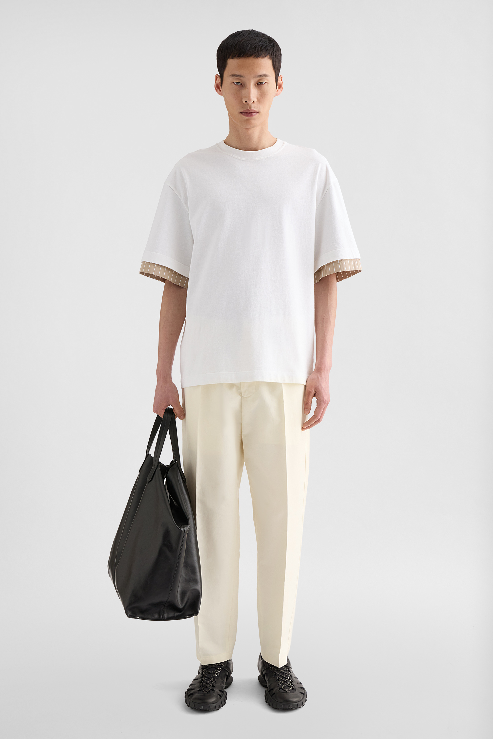 Lightweight Cotton Tapered Trousers - Trousers - Image 1