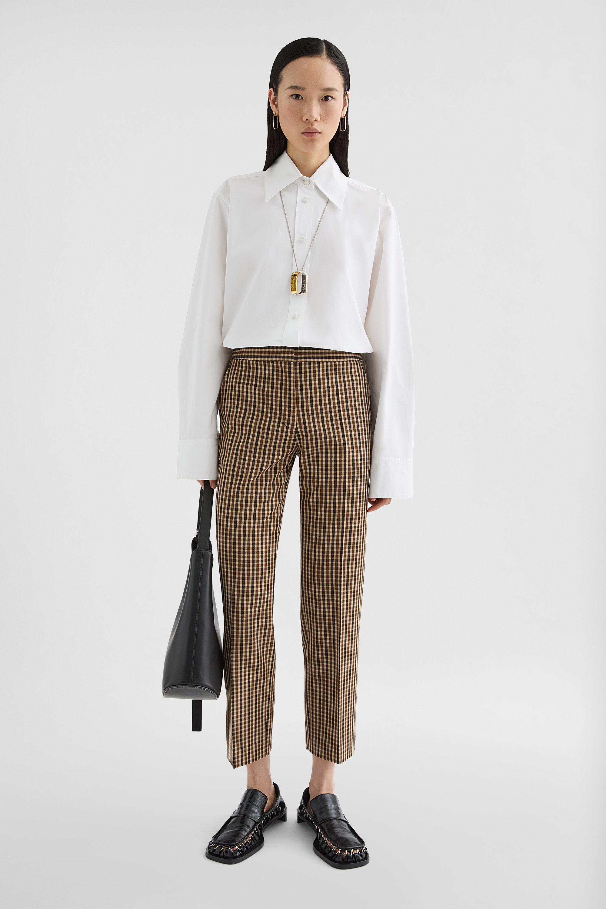 Wool Canvas Tailored Trousers - Trousers - Image 1