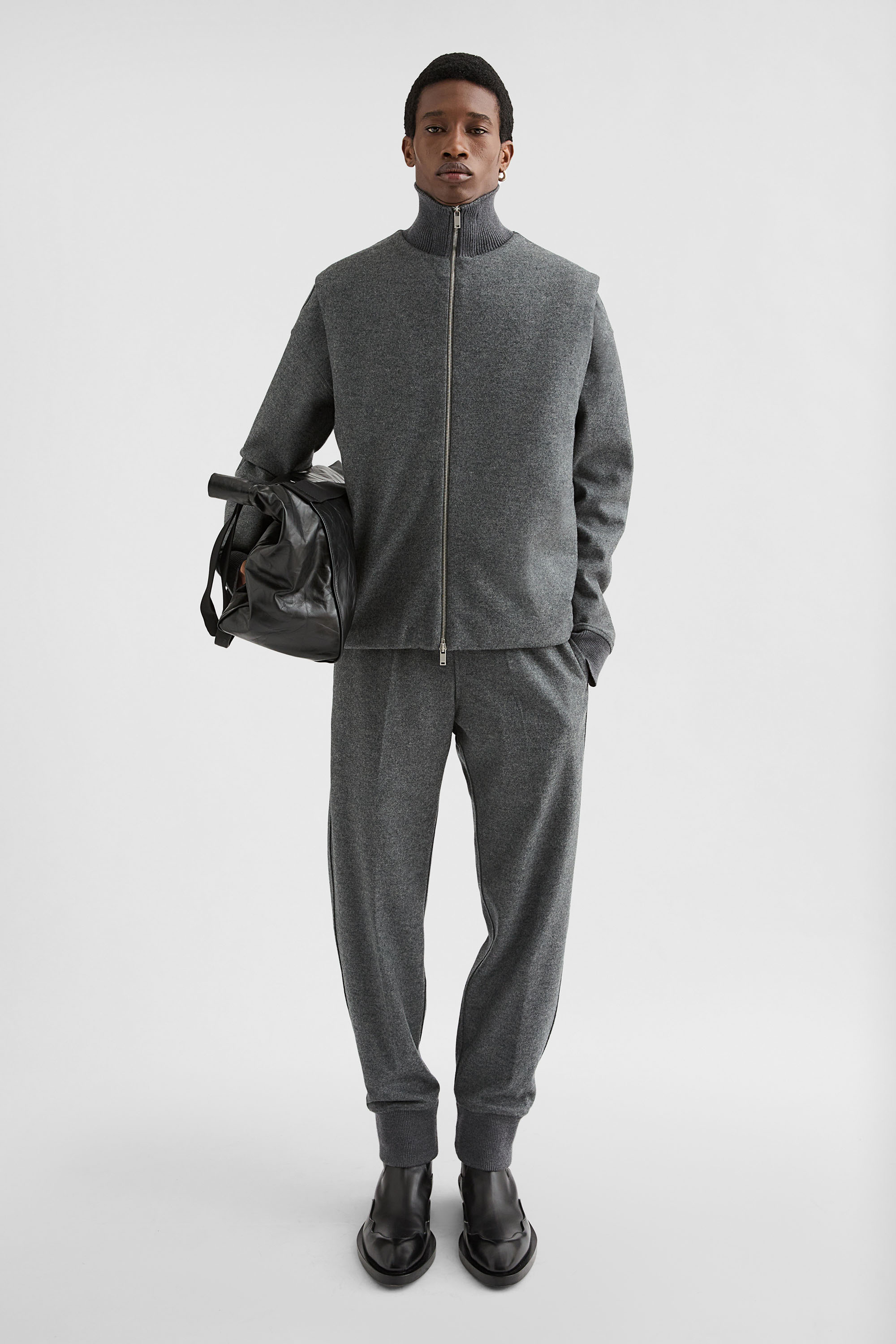 Wool Melton Padded Vest - Cardigans - Image 1