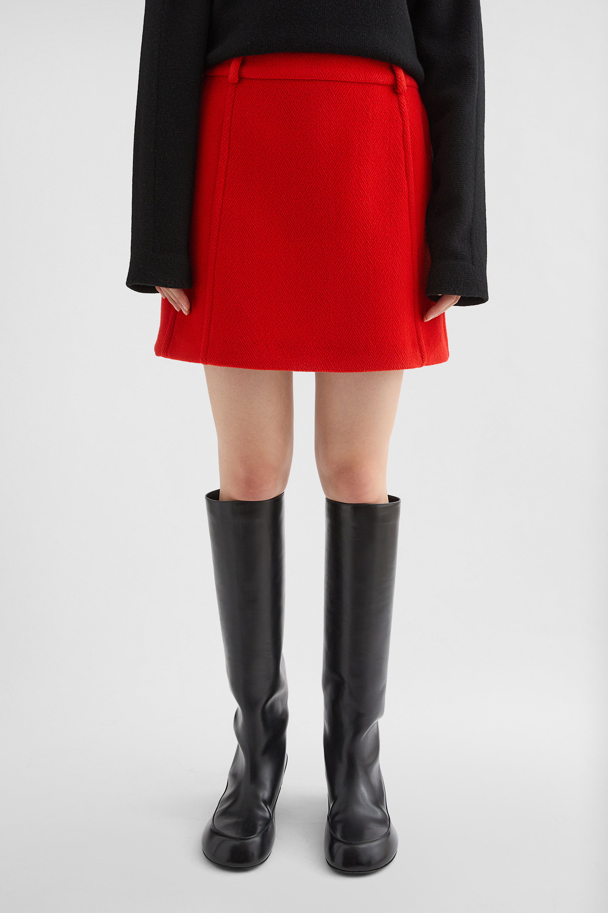Wool Chevron Mini Skirt - Skirts - Image 2