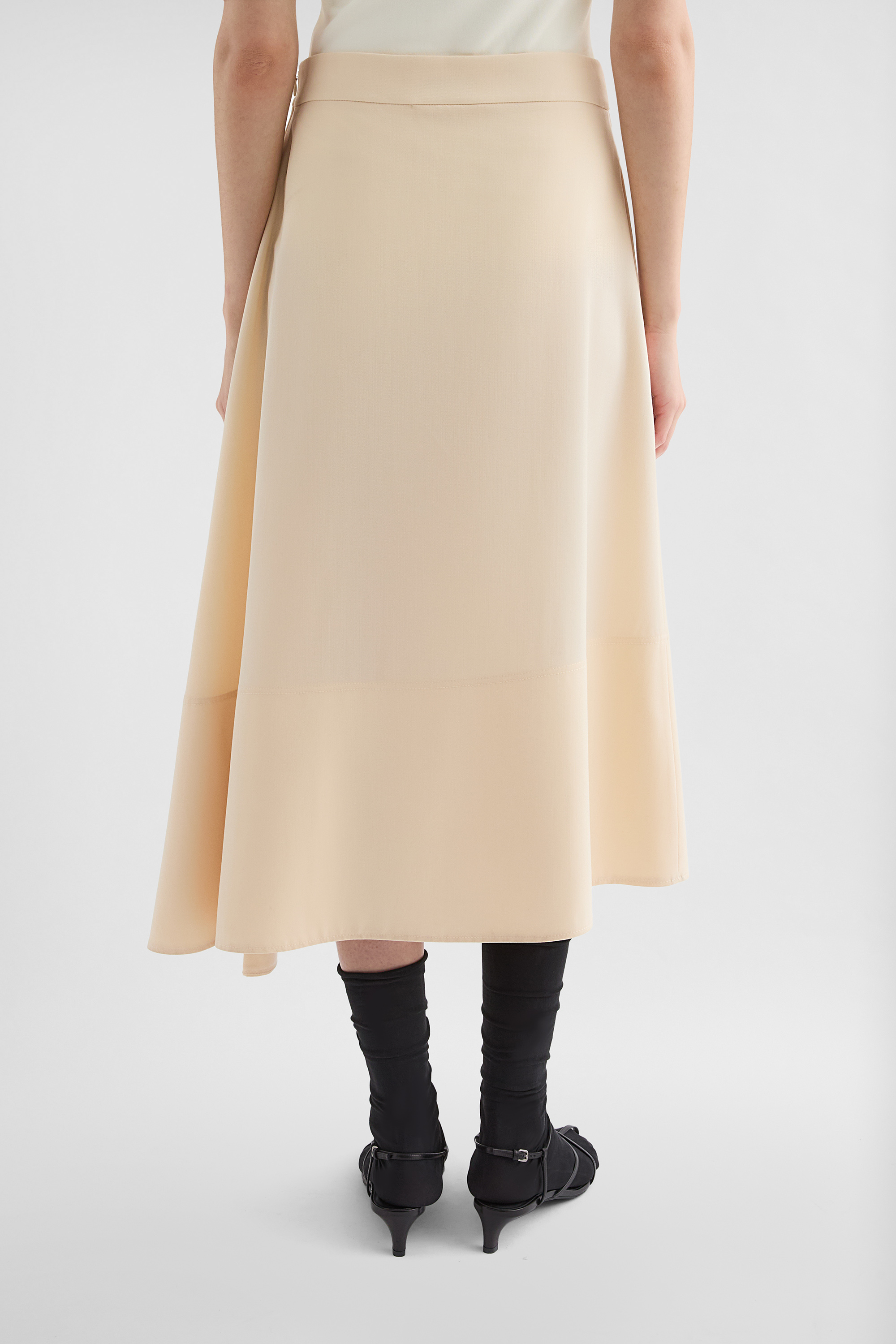 Lightweight Wool Gabardine Asymmetrical Skirt - Skirts - Image 4