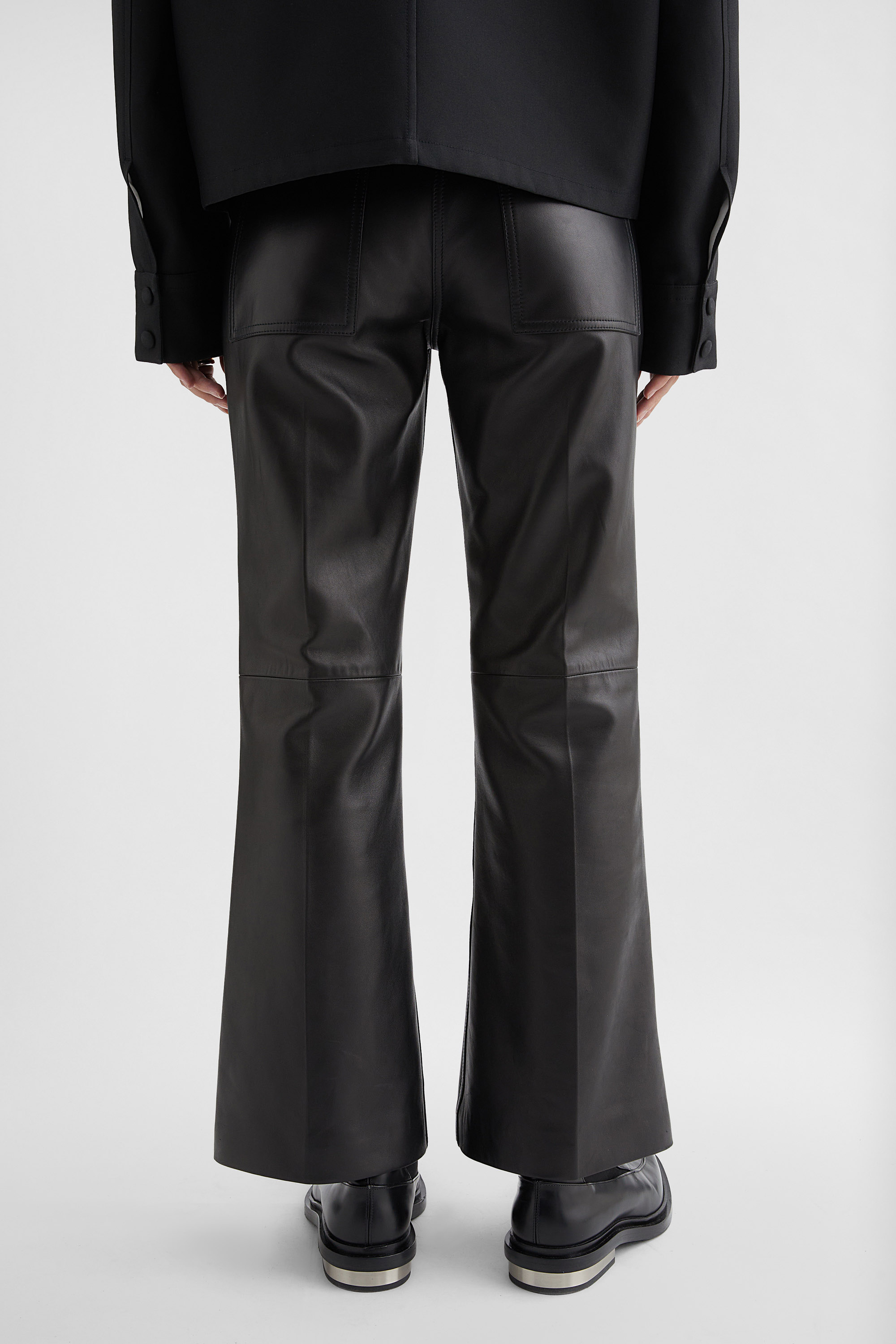 Leather Tailored Trousers - Trousers - Image 4
