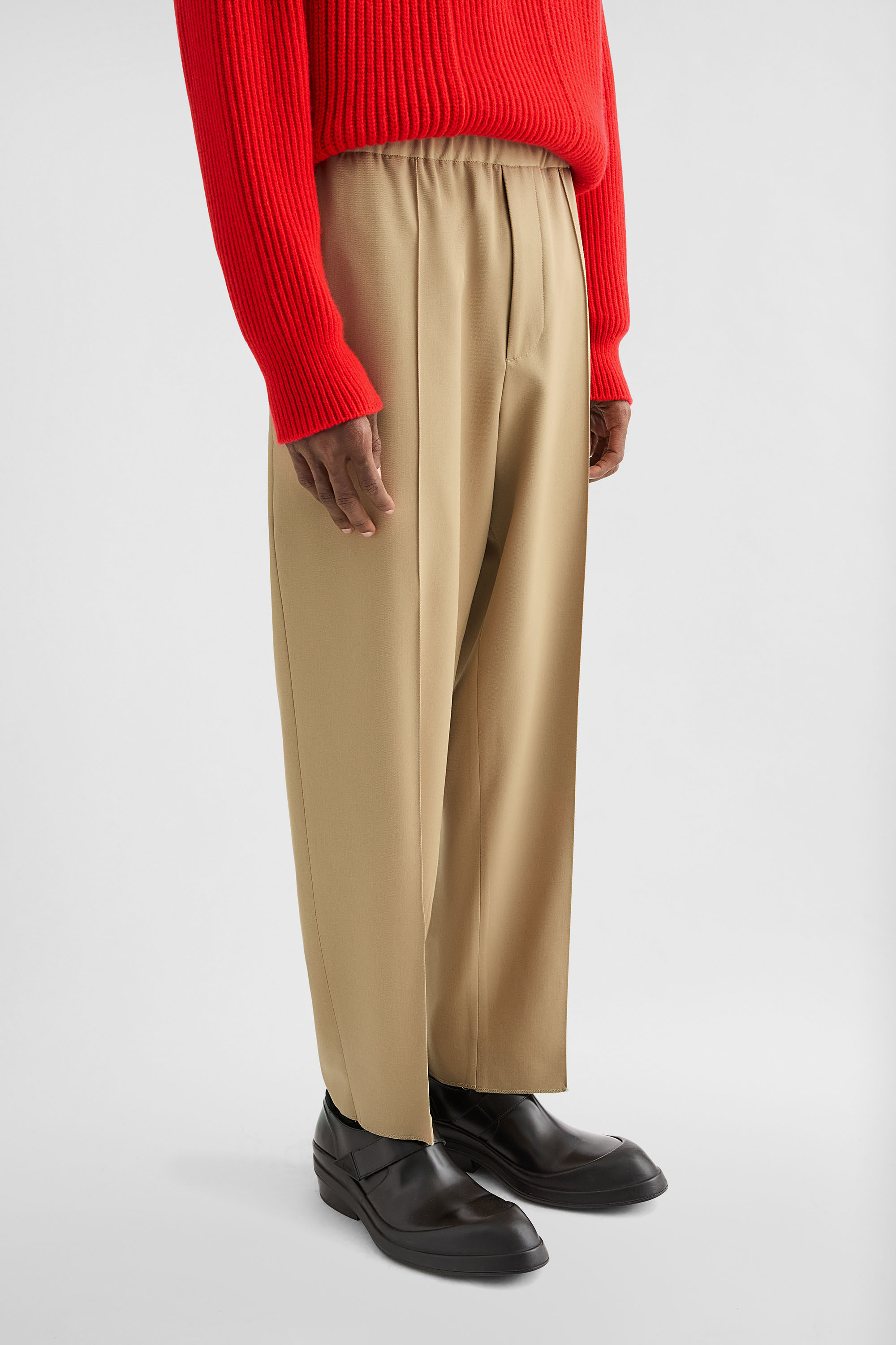 Wool Gabardine Tapered Trousers - Trousers - Image 3