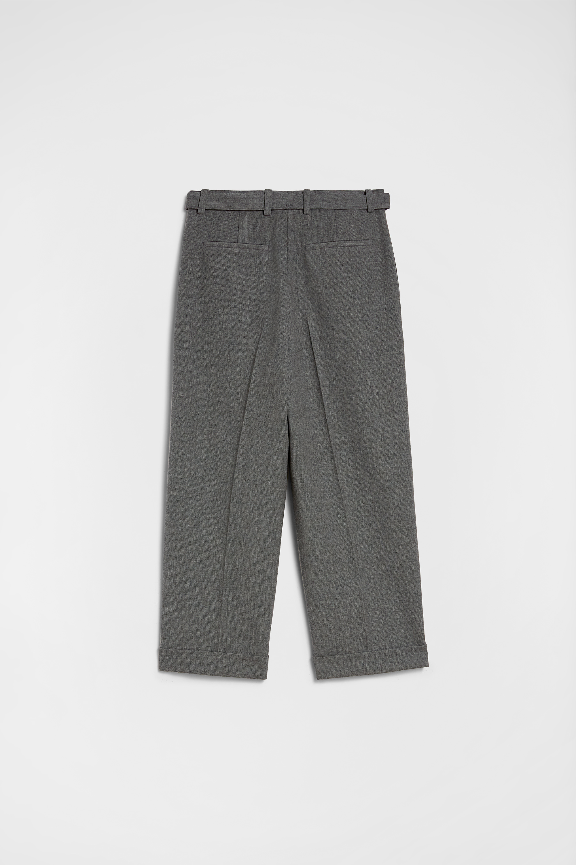 Wool Canvas Belted Trousers - Trousers - Image 8