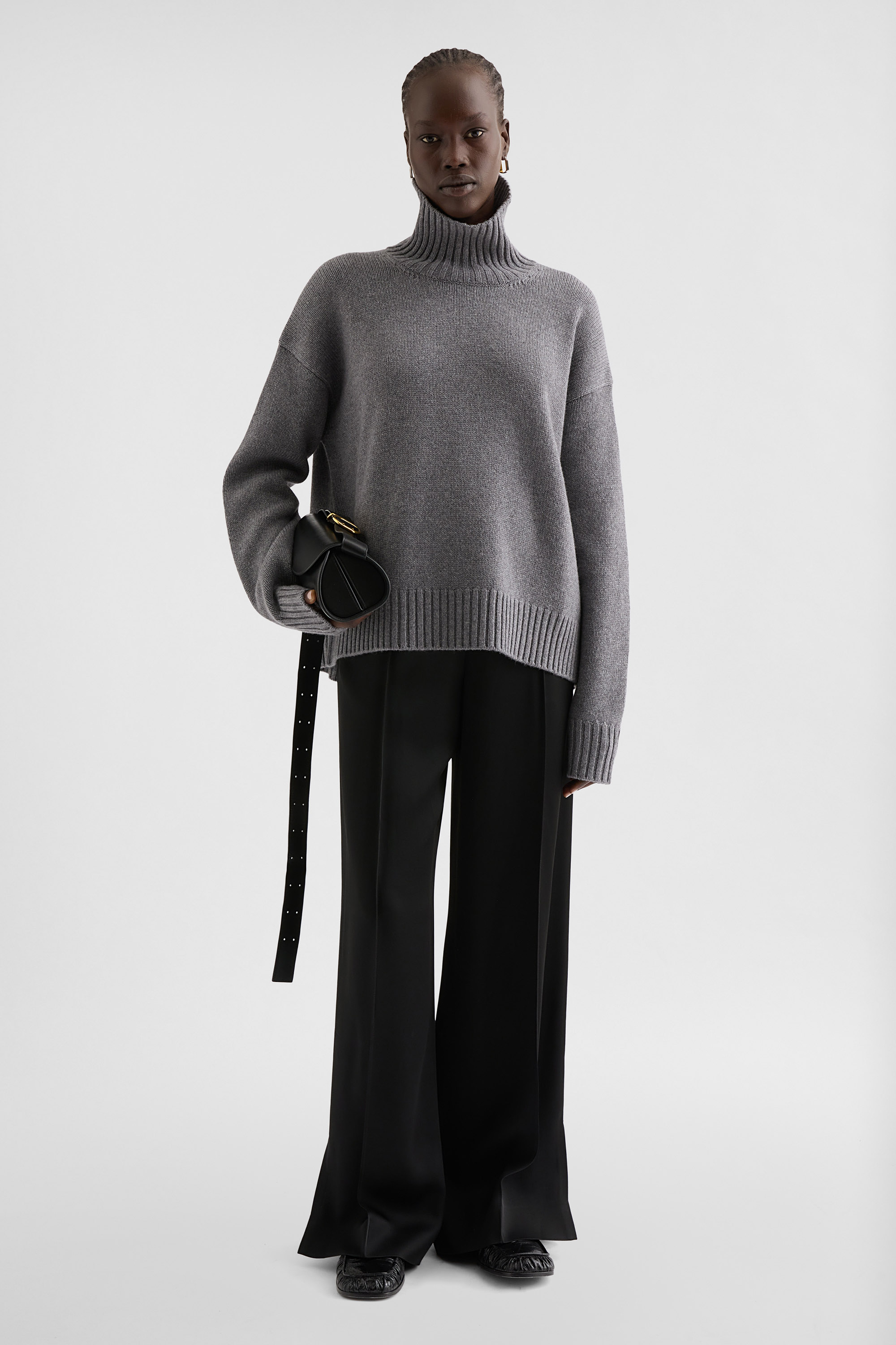 Cashmere Blend High-Neck Sweater - Sweaters - Image 1