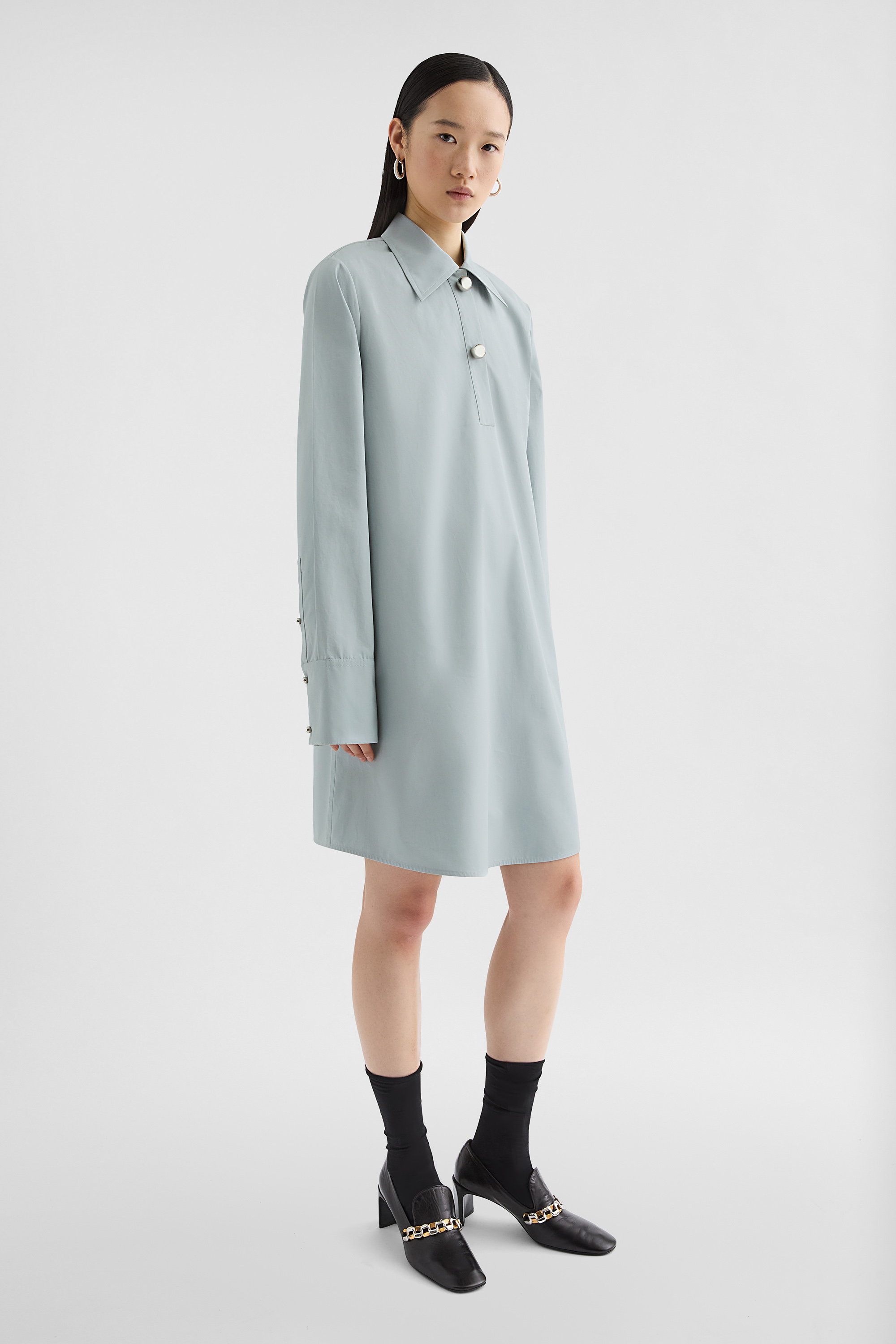 Cotton Poplin Polo Dress - Dresses - Image 2