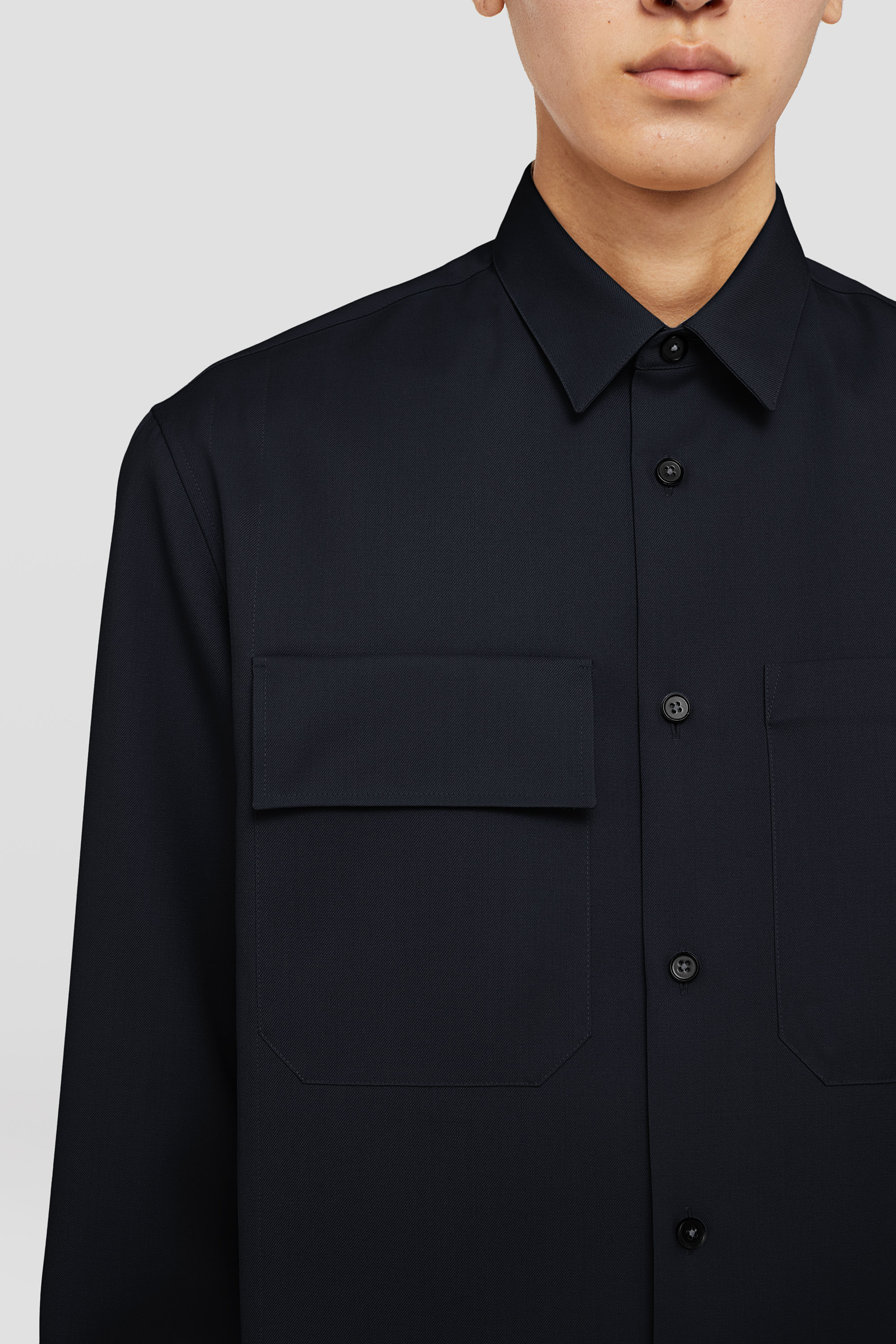 Lightweight Wool Gabardine Shirt - Shirts - Image 3