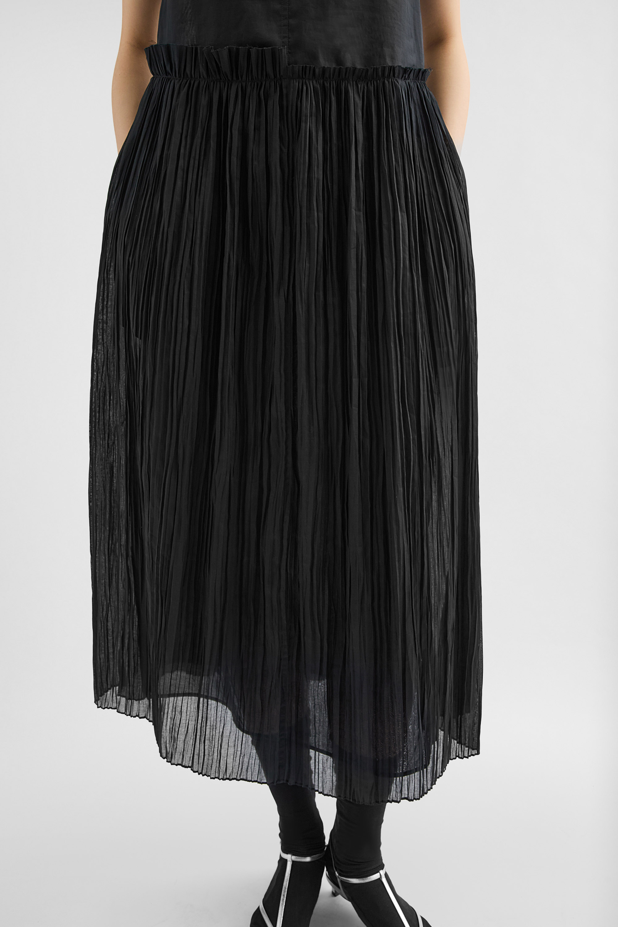 Cotton Muslin Pleated Dress - Dresses - Image 3
