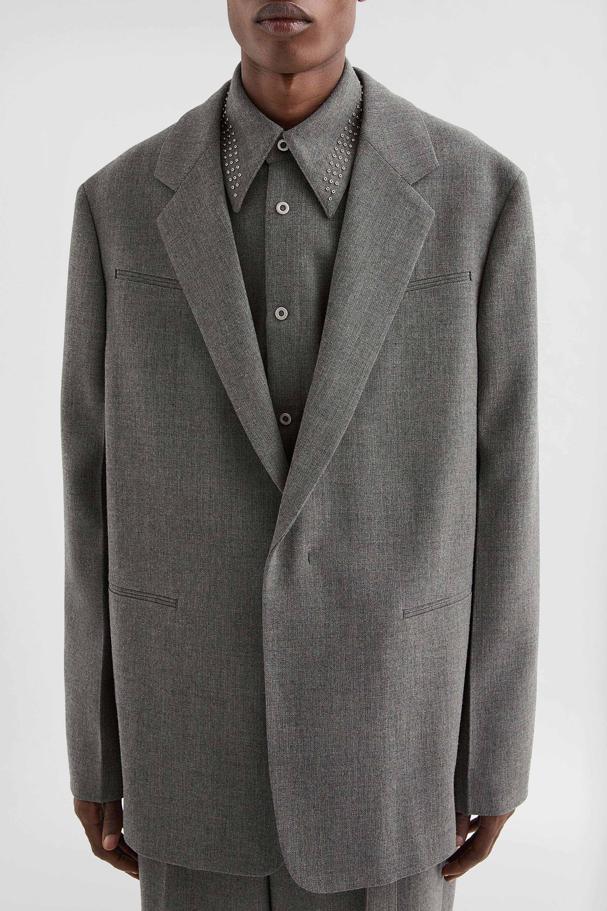 Wool Canvas Tailored Jacket - Jackets - Image 3