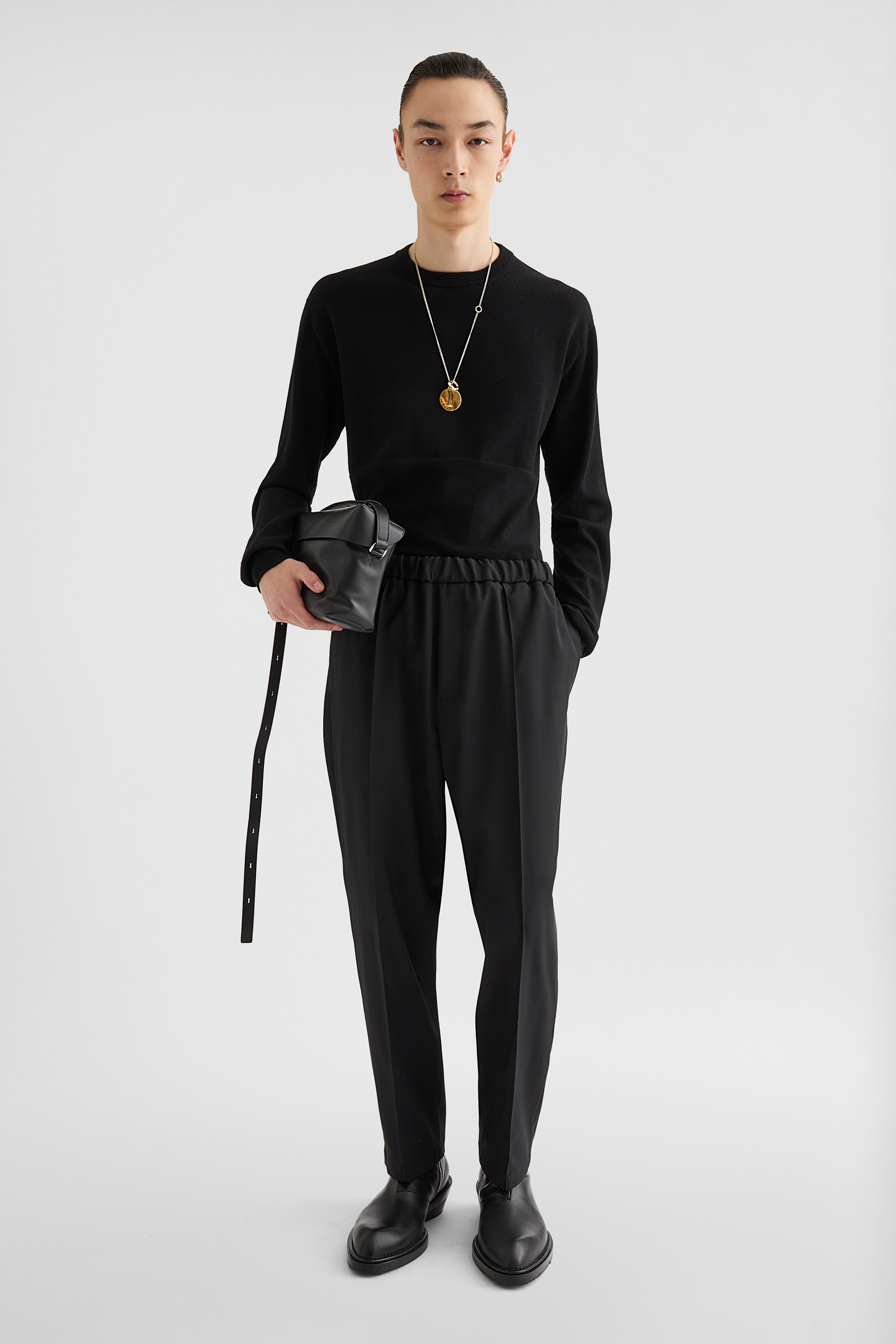 Technical  Gabardine Tapered Trousers - Trousers - Image 1