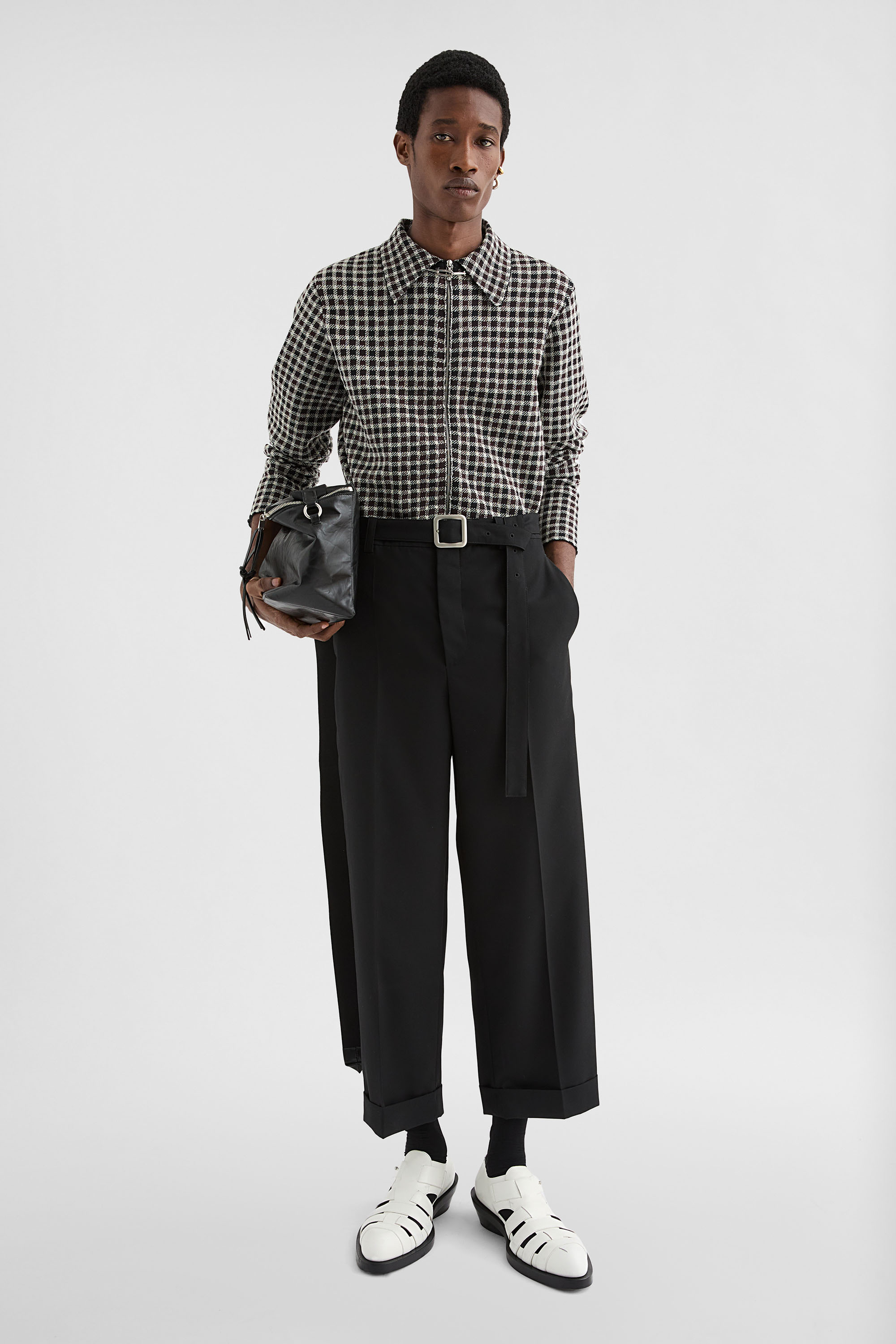 Wool Blend Zip-Up Shirt - Shirts - Image 1