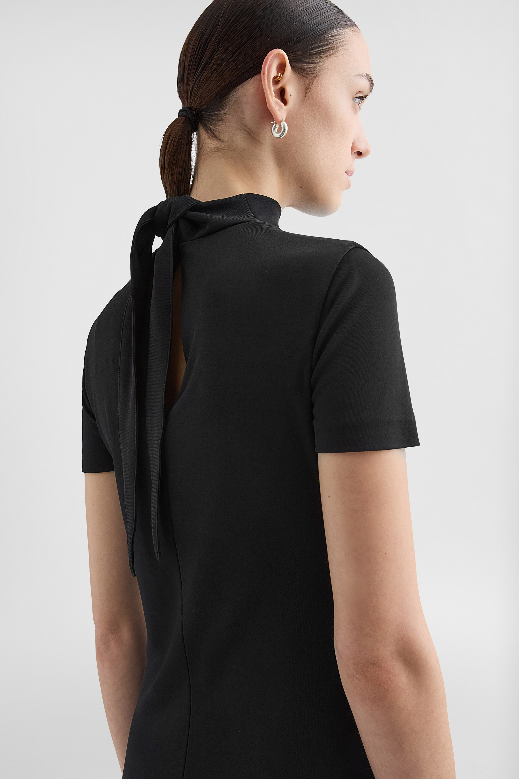 Fluid Viscose High-Neck Dress - Dresses - Image 3