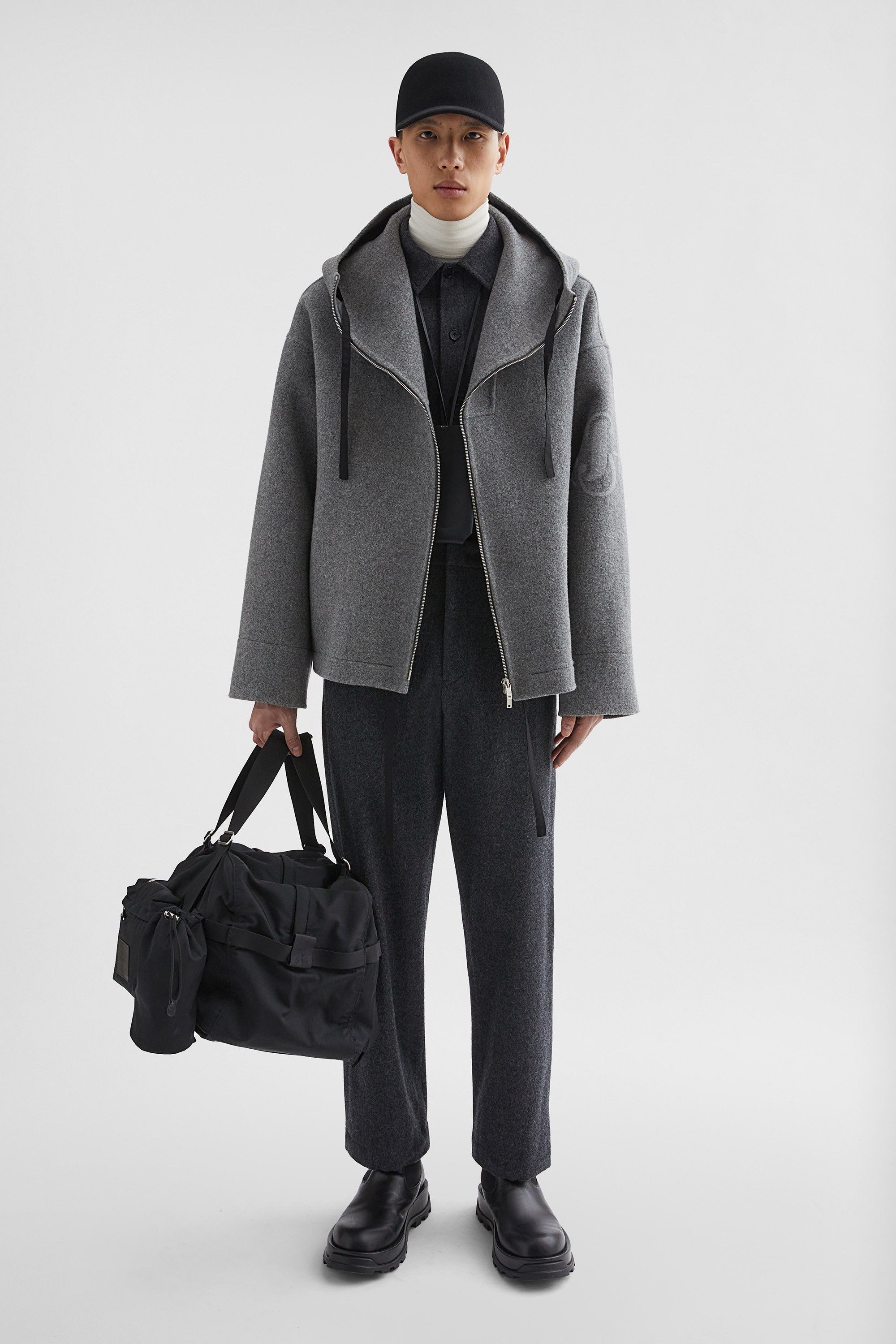 Felt Wool Hooded Blouson - Jackets - Image 1
