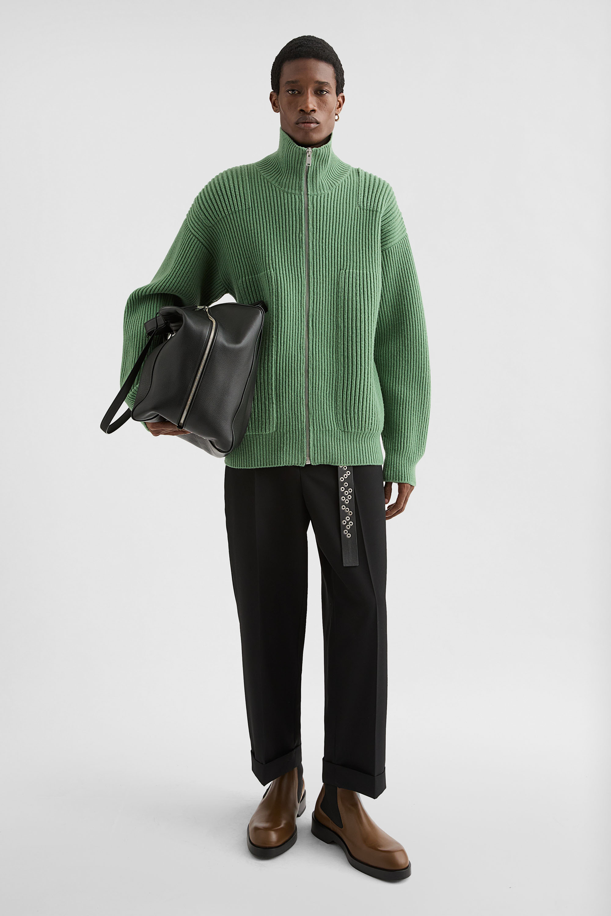 Wool Zip-Up Cardigan - Cardigans - Image 1