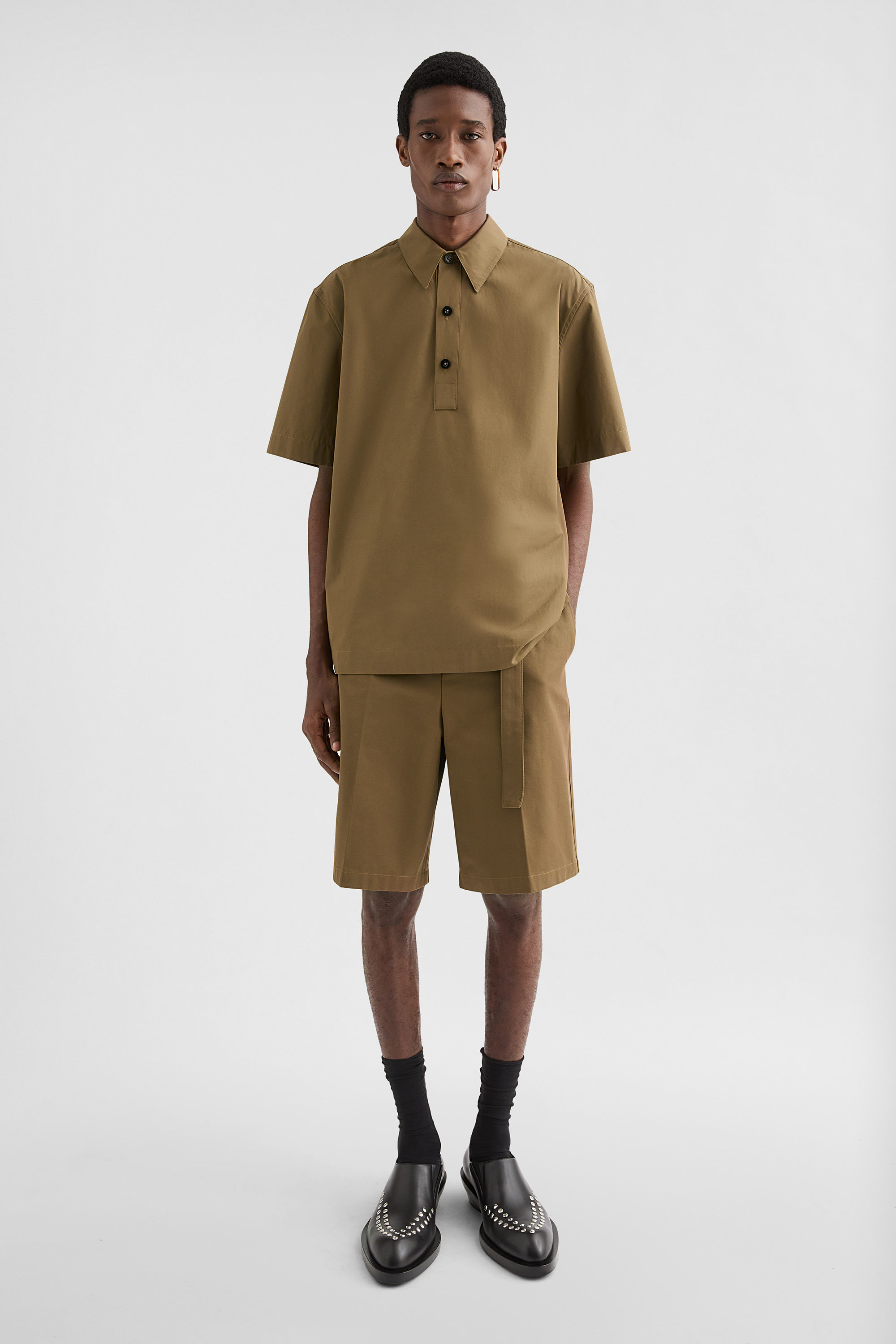 Cotton Belted Shorts - Trousers - Image 1