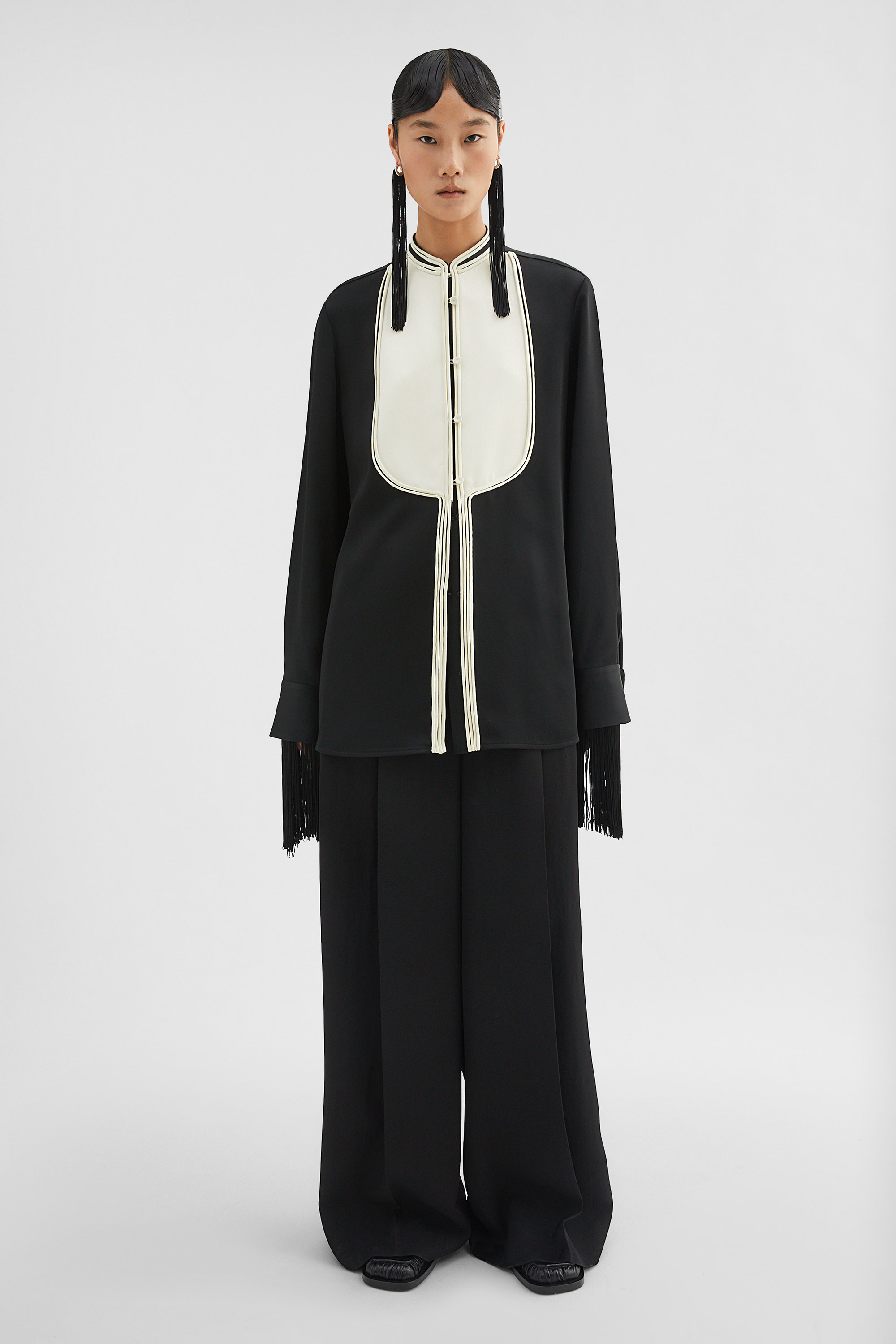 Silk Blend Trousers - Trousers - Image 1